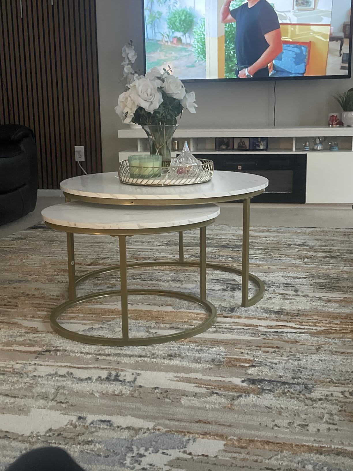 Otterease Nesting Tables Set of 2, Small Round Coffee Table for Living Room customer photo 2