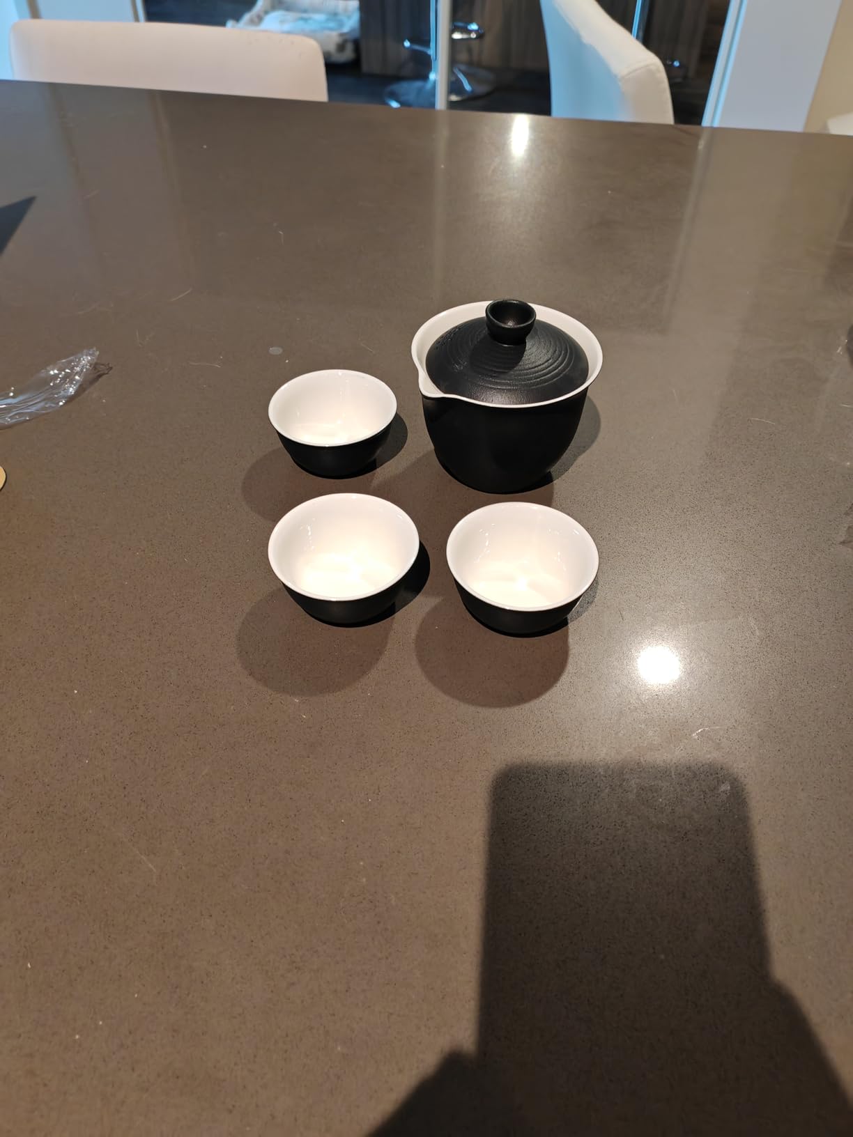 Porcelain Chinese Gongfu Tea Sets for Adults Ceramic japanese Tea Set Portable Kungfu Gaiwan Teapot and Cup Set Small Travel Teaset with Lid for Home Gifting Outdoor and Office (Blue) customer photo 1