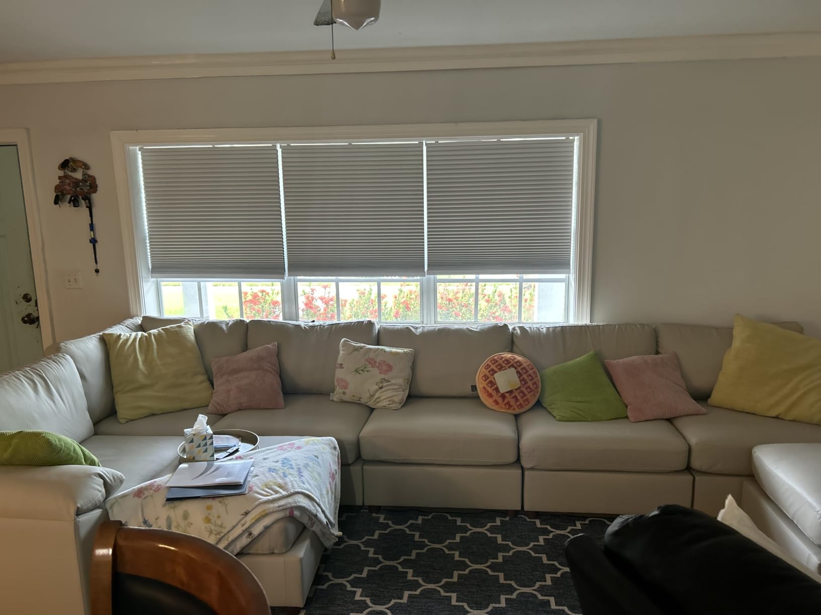 EASE MOOSE Leather Sectional Couch, L Shaped Deep Seat Modern Sofa, Beige customer photo 2