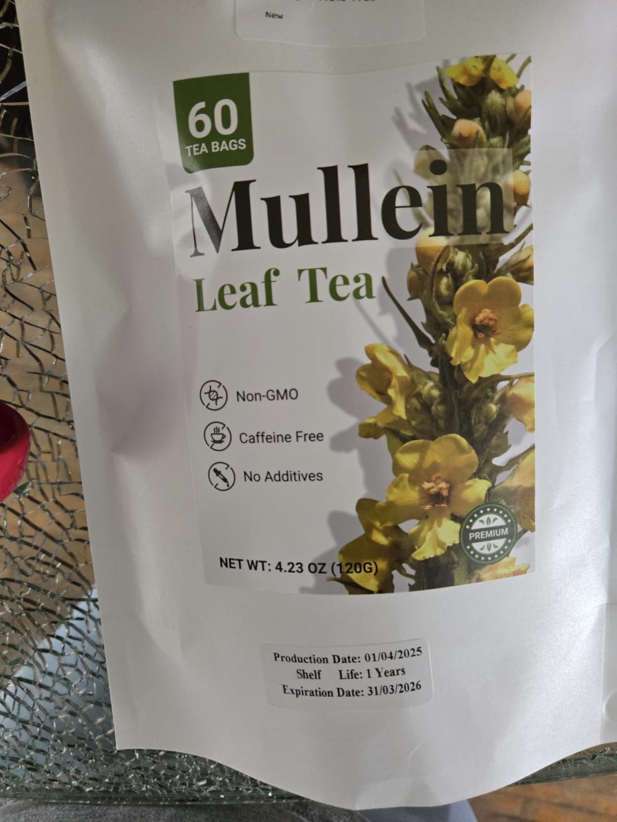 Premium 60 Mullein Tea Bags For Lungs - 100% Pure Mullein Leaf | For Lung Health & Respiratory Wellness Support | Caffeine Free - No Additives & Non-GMO | Plastic-Free, Plant-Based Tea Bags customer photo 1