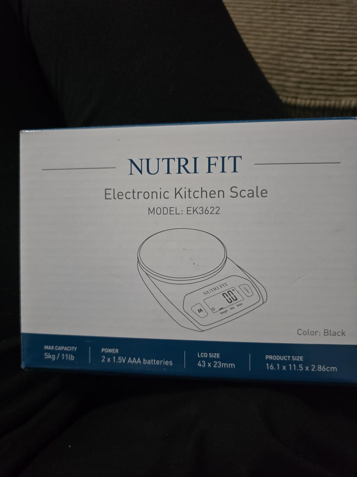 NUTRI FIT Food Scale Small Digital Kitchen Scales Weight Grams Ounces Black customer photo 1