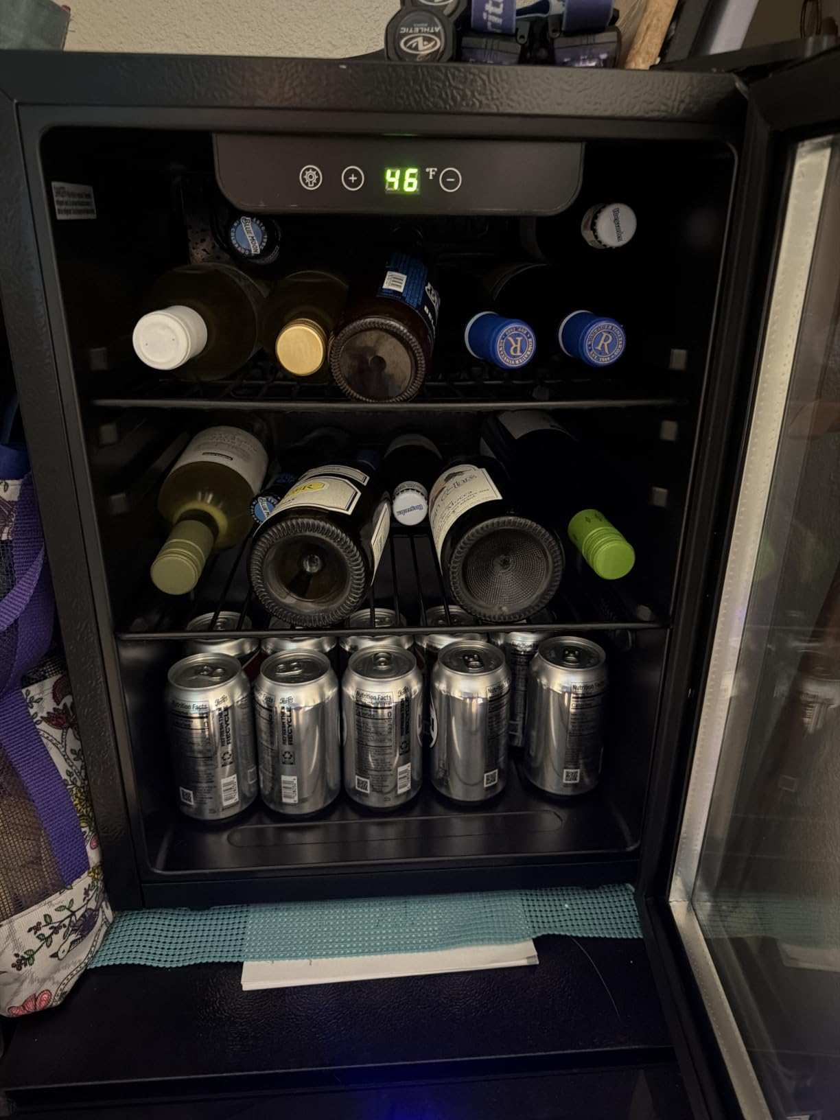 COWSAR 4.5 Cu.Ft Wine Fridge 37 Bottle, ETL Approved Freestanding Wine Cooler 145 Can Beverage Refrigerator with Stainless Steel Reversible Glass Door, Drink Fridge for Home Bar, Kitchen, Game Room customer photo 1