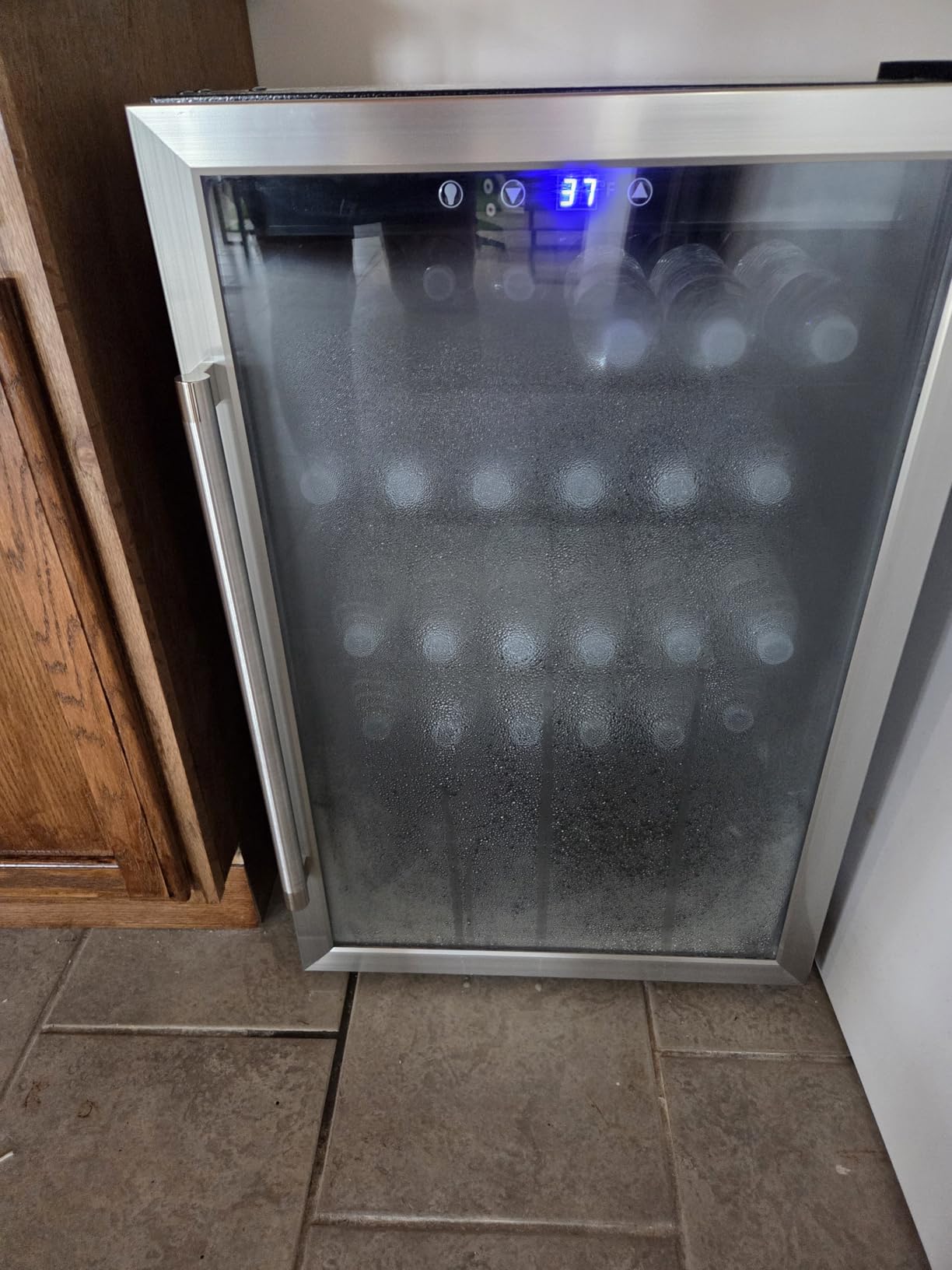 COWSAR 4.5 Cu.Ft Wine Fridge 37 Bottle, ETL Approved Freestanding Wine Cooler 145 Can Beverage Refrigerator with Stainless Steel Reversible Glass Door, Drink Fridge for Home Bar, Kitchen, Game Room customer photo 2