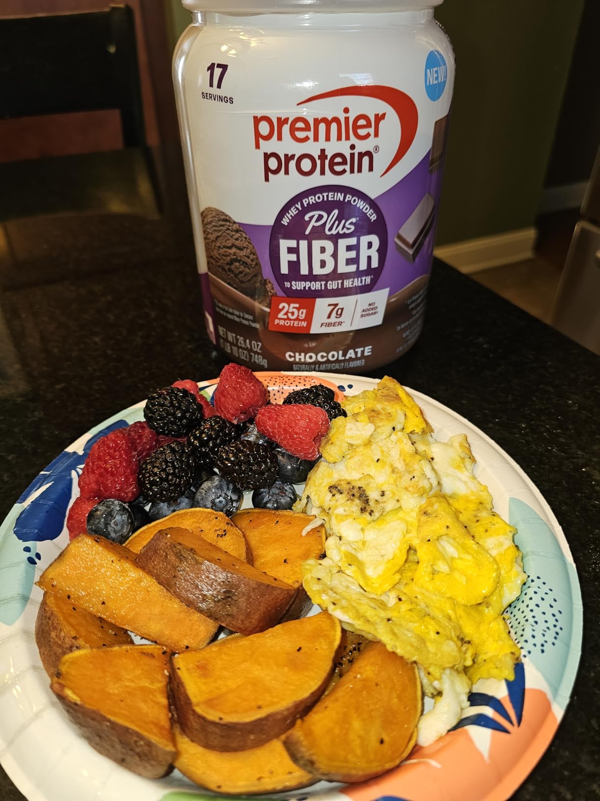 Premier Protein Powder Plus Fiber, Chocolate, 25g Protein, 7g Fiber to Support Gut Health customer photo 1