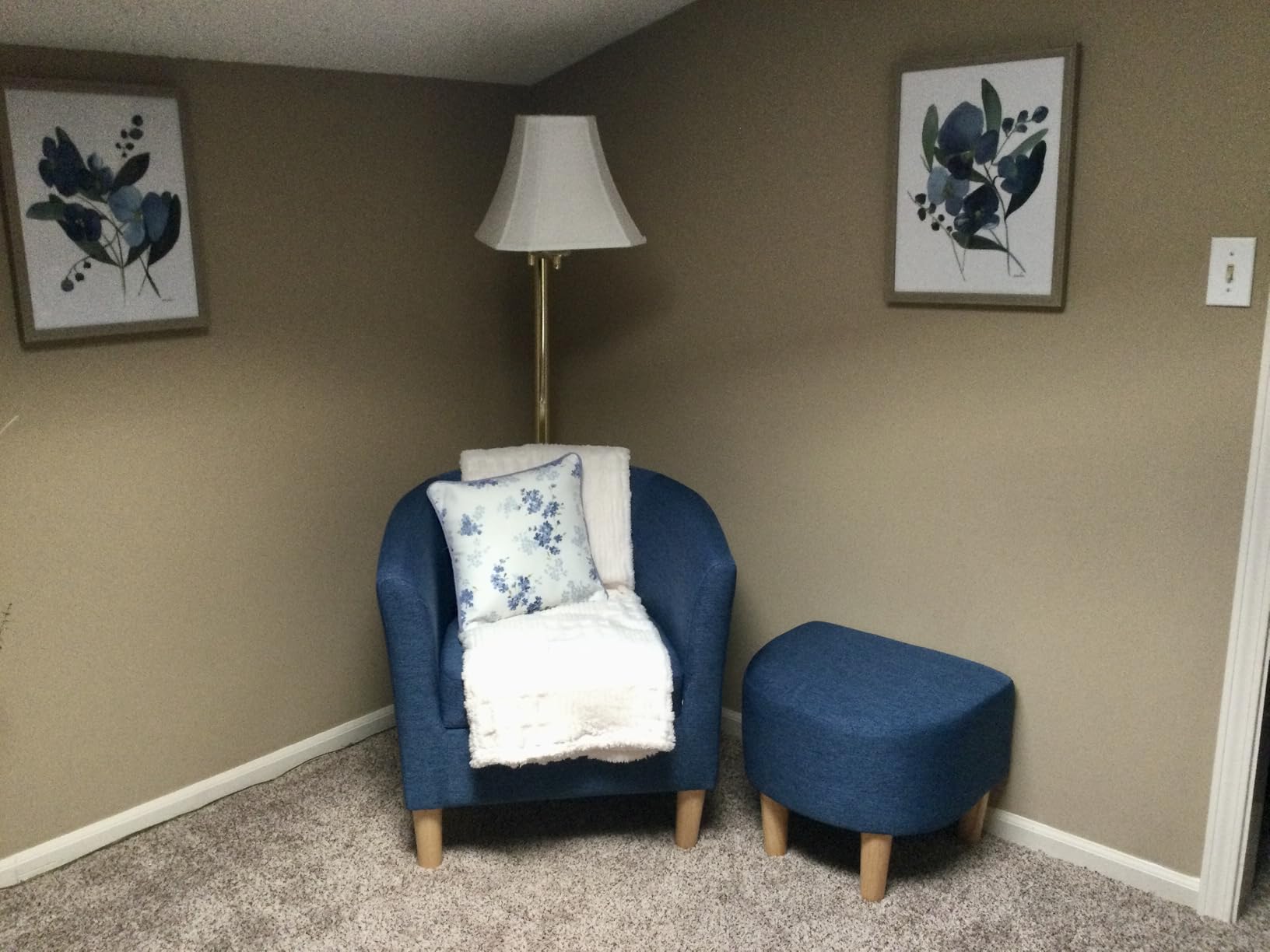 DAZONE Accent Chairs Set of 2 Mid Century Modern Chair with Ottoman Green customer photo 1