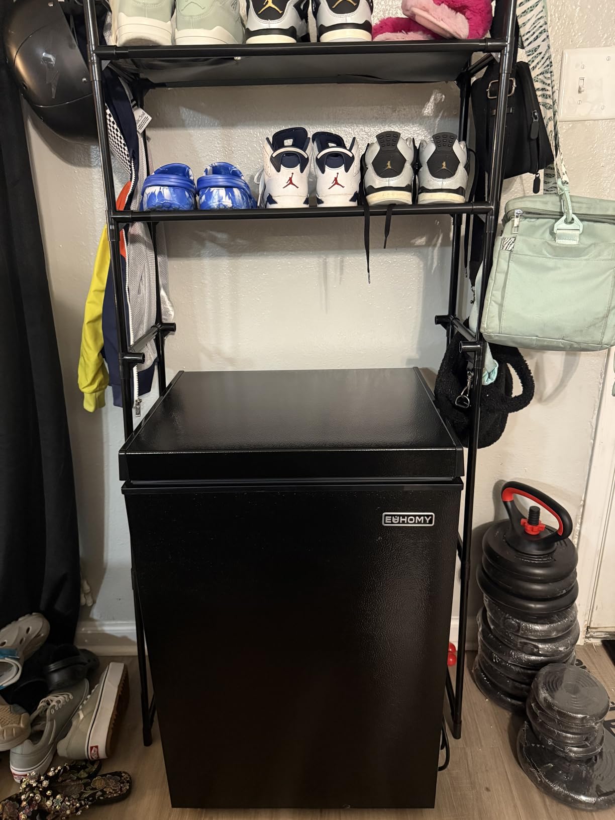 EUHOMY 3.5 Cu.Ft Chest Freezer with Wheels, Deep Freezer Top Door, Black customer photo 2