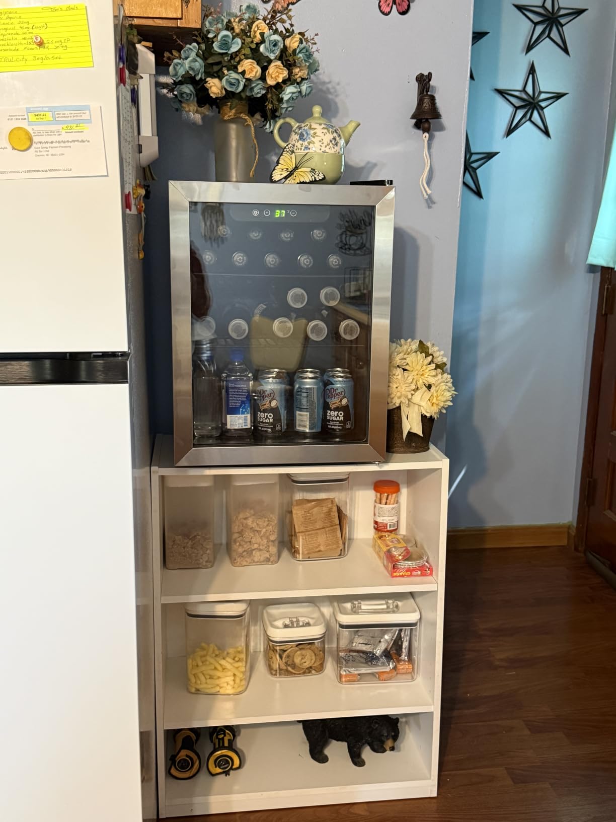 Erivess 76 Can Mini Fridge, 1.7 Cu.ft Beverage Refrigerator with Glass Door customer photo 2