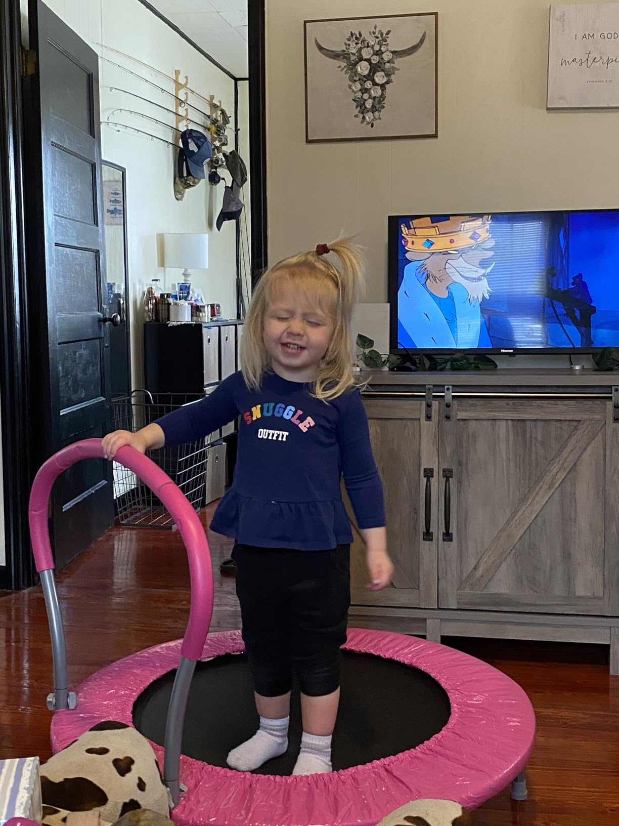 Lyromix 36-Inch Kids Trampoline with Handle - Indoor Mini Tranpoline for Toddlers, Small Fitness Rebounder for Indoor and Outdoor Use customer photo 1