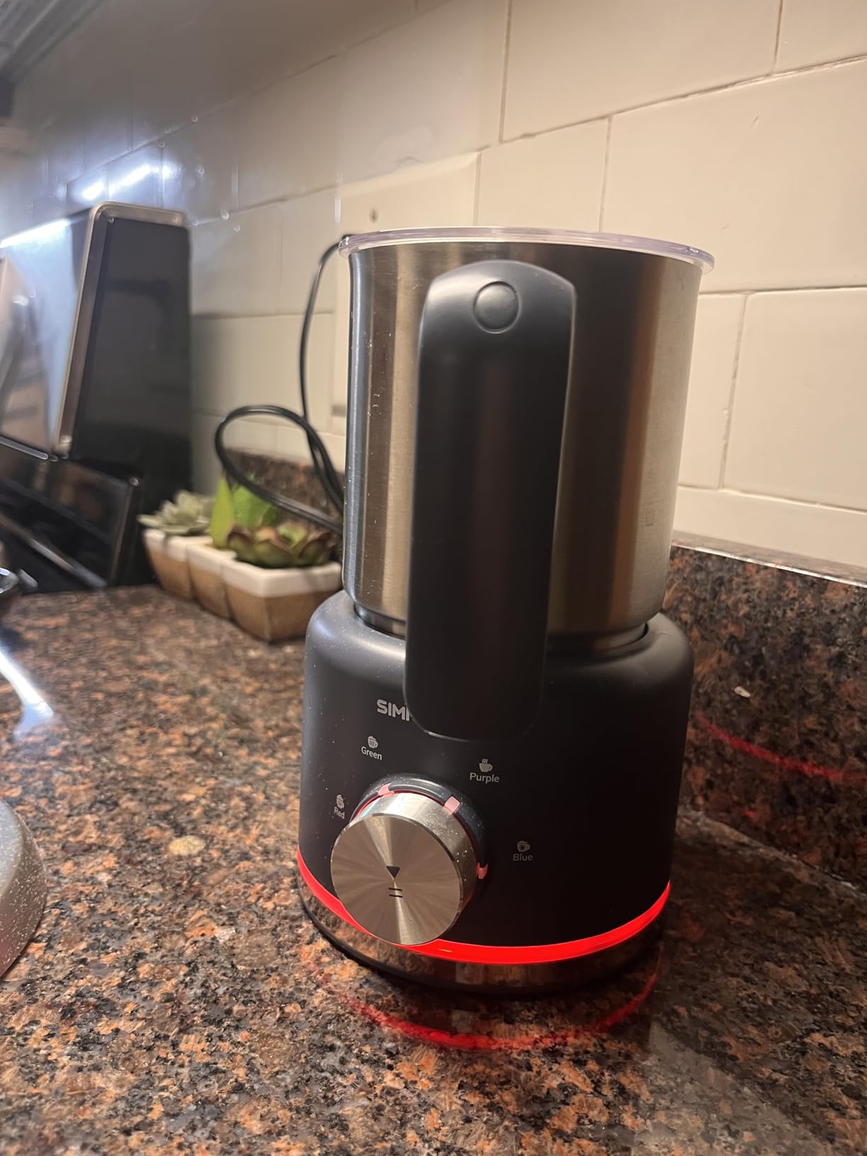 SIMPLETASTE Milk Frother, 4 in 1 Electric Milk Steamer, 16.91oz/500ml Automatic Warm and Cold Foam Frother for Coffee, Latte, Macchiato, Cappuccino, Hot Chocolate, Easy to Clean customer photo 1