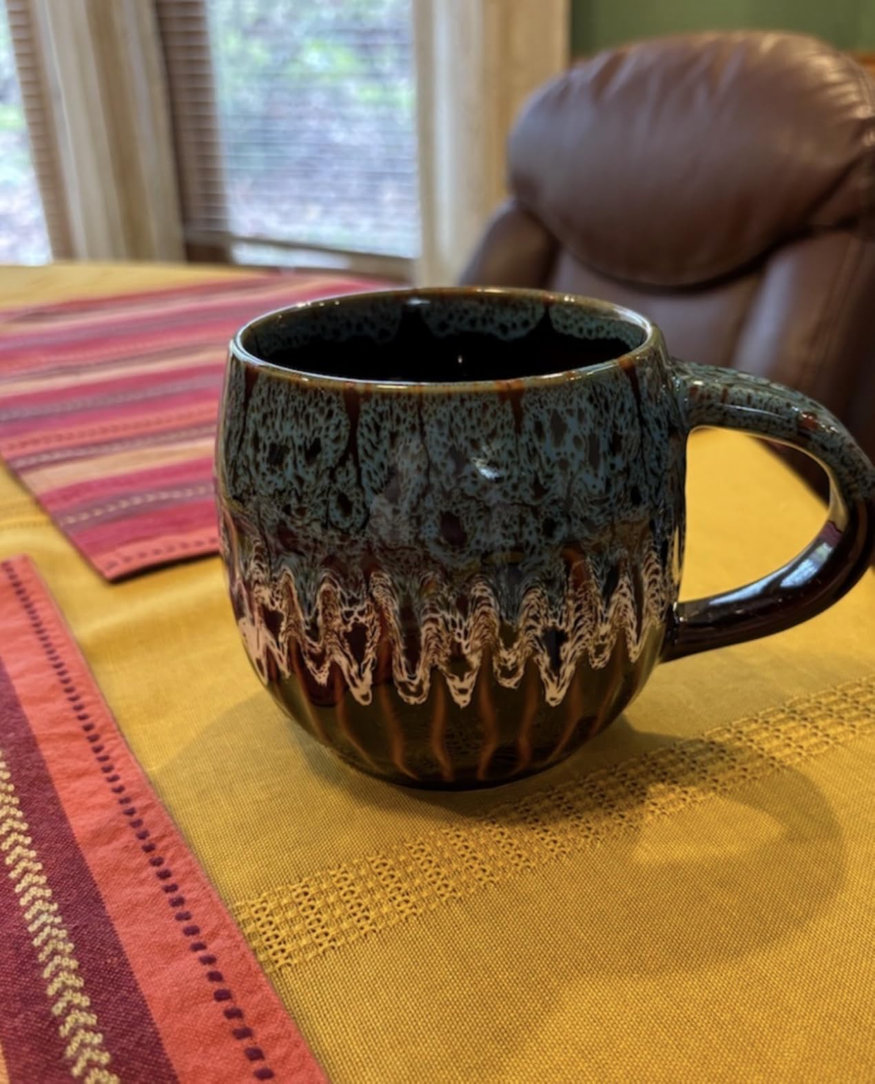 Large Ceramic Coffee Mug - 20oz Big Tea Cup, Blue customer photo 1