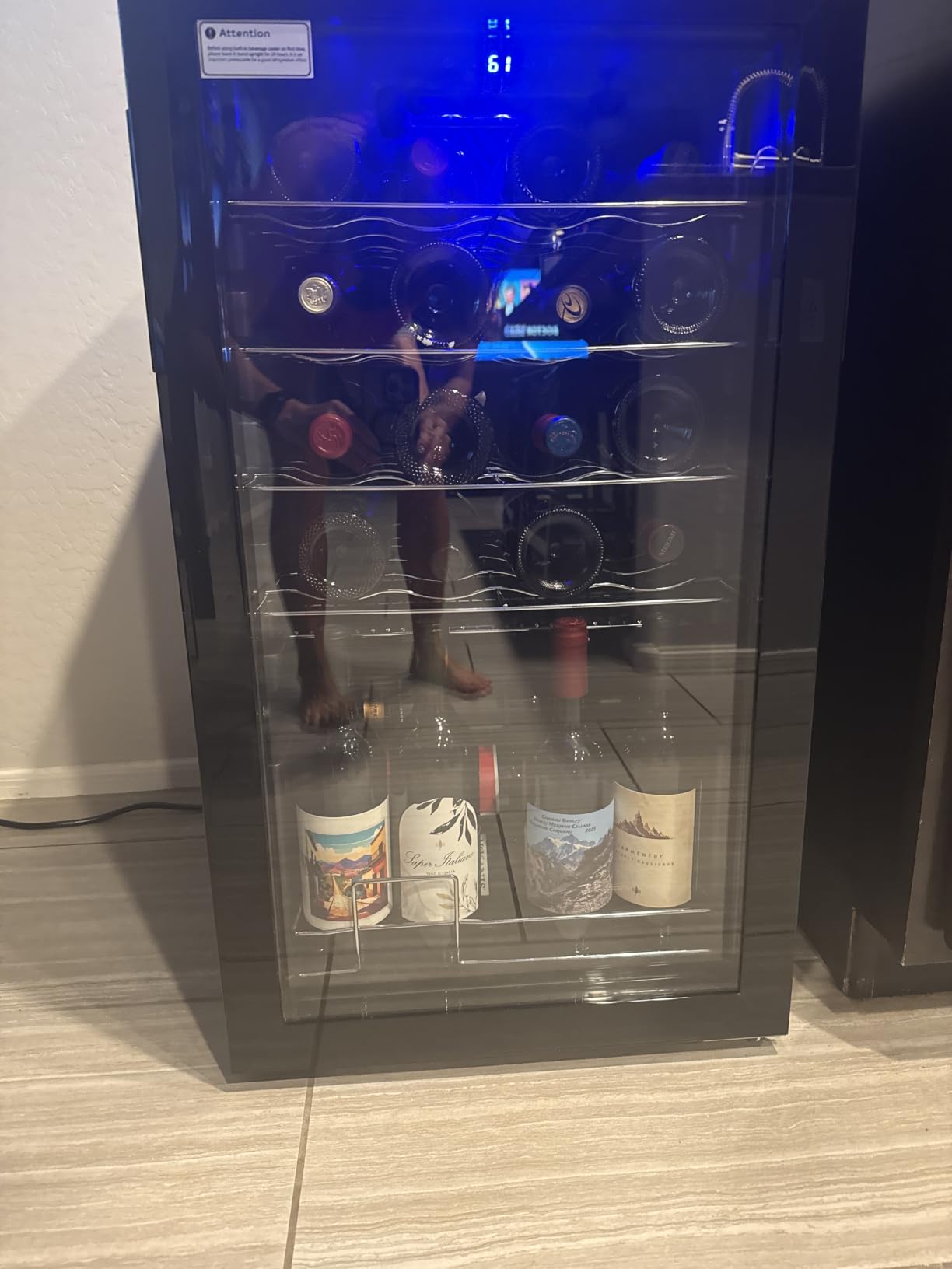 EUHOMY 25 bottle Wine Cooler Refrigerator, Wine Fridge Glass Door, Silver customer photo 2