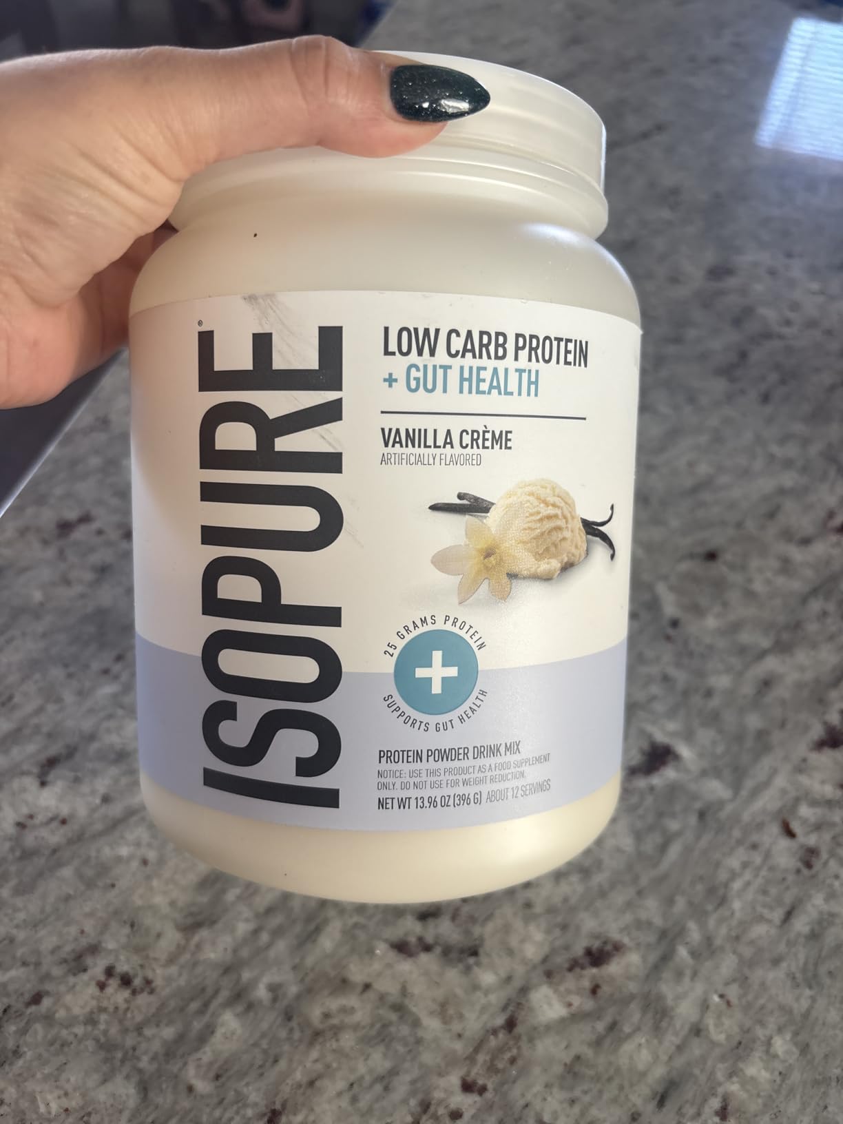 Isopure Protein + Gut Health & Immune Support Powder, Vanilla Crème, 25g Whey Protein with Prebiotics & Vitamins, 12 Servings (Pack of 1) customer photo 1