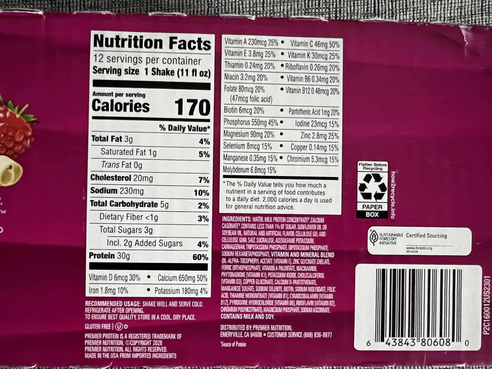 Premier Protein INDULGENCE 30g Shake, White Chocolate Raspberry, 4 Pack customer photo 2