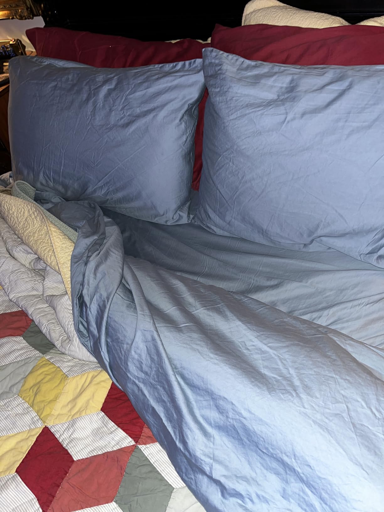 LANE LINEN 100% Egyptian Cotton Sheets King Size Silky Sateen Weave - White customer photo 2