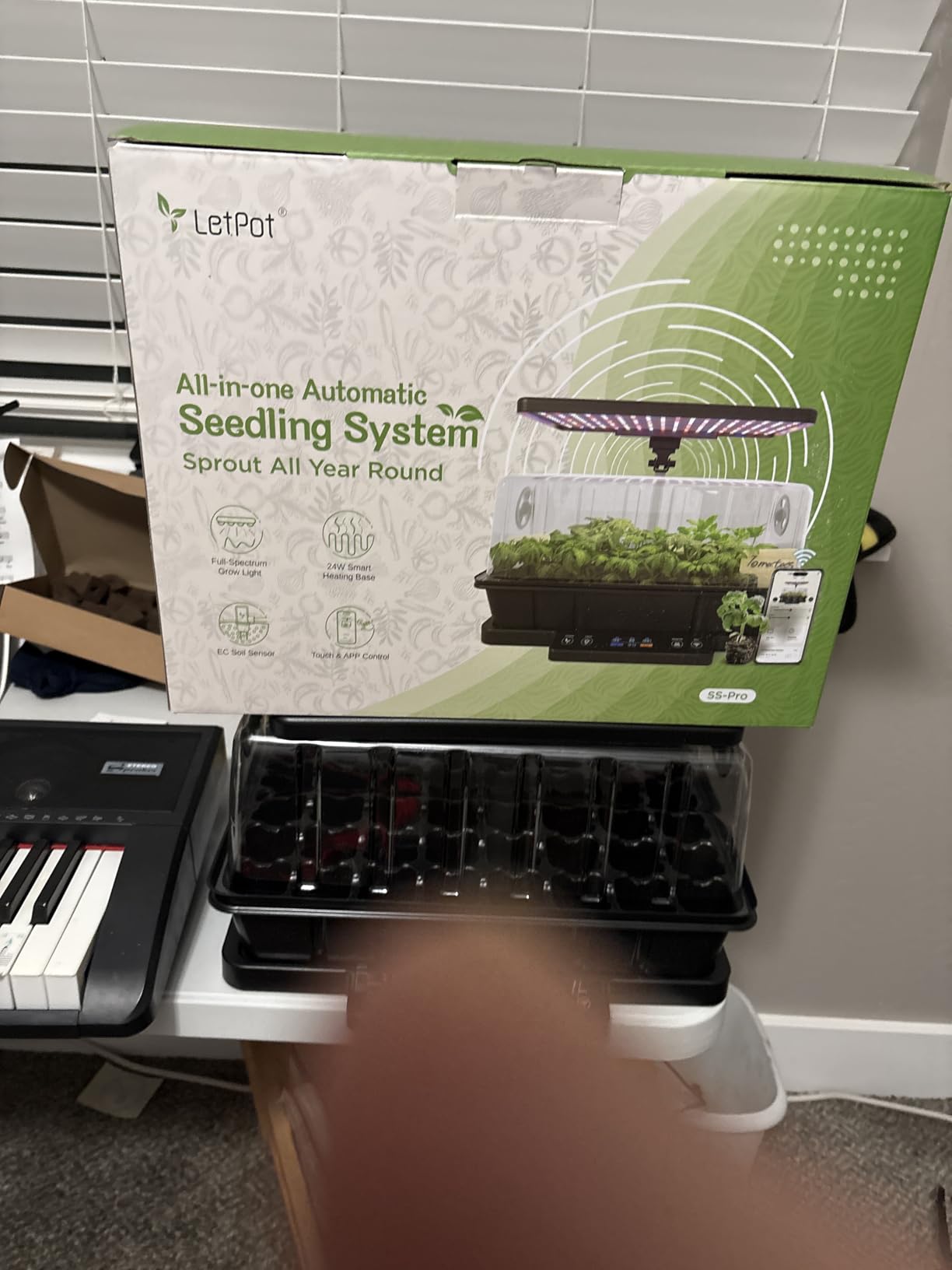LetPot Smart Seed Starter with Humidity Dome, Germination Kit with Waterproof Seedling Mat, 24W Full Spectrum LED Grow Light, Smart Heating Base, EC Soil Sensor & App Control for Indoor Seed Starting customer photo 2