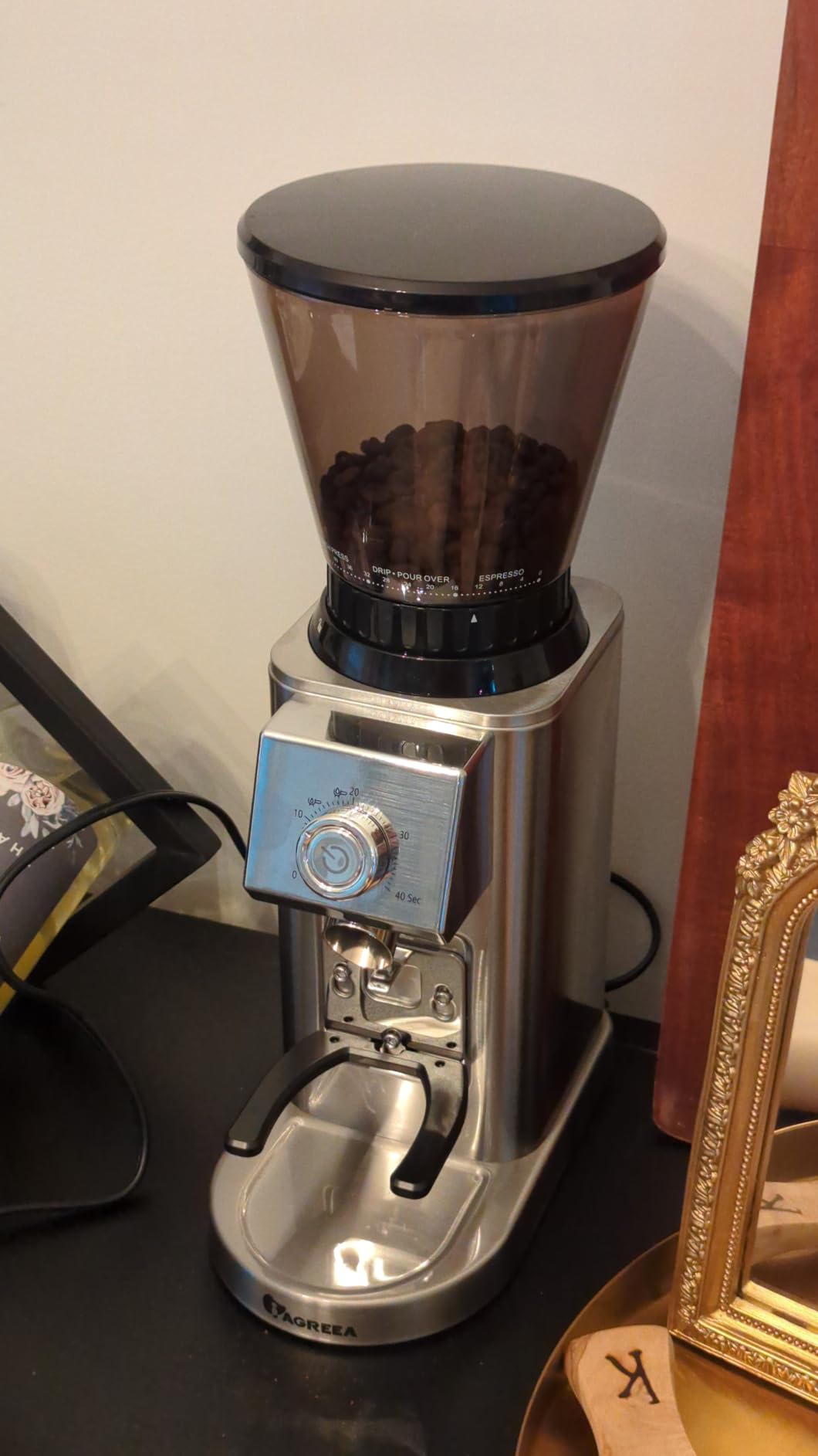 IAGREEA Coffee Grinder for Home Use, Conical Burr Espresso Grinder 48 Grind customer photo 2