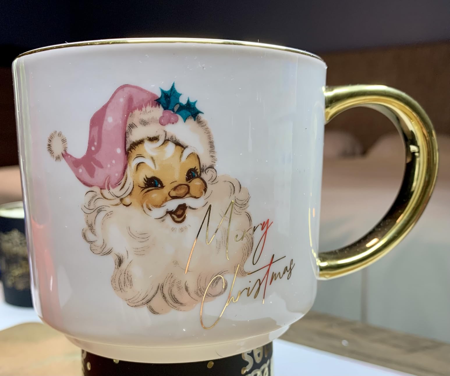 Sweet Water Decor Green Delft Coffee Mug, Vintage Green Floral Design with Gold Handle & Rim, 14oz Fine Bone China Tea Cup, Cute Gifts for Mother's Day, Baby Shower, Christmas & Mom's Birthday customer photo 2