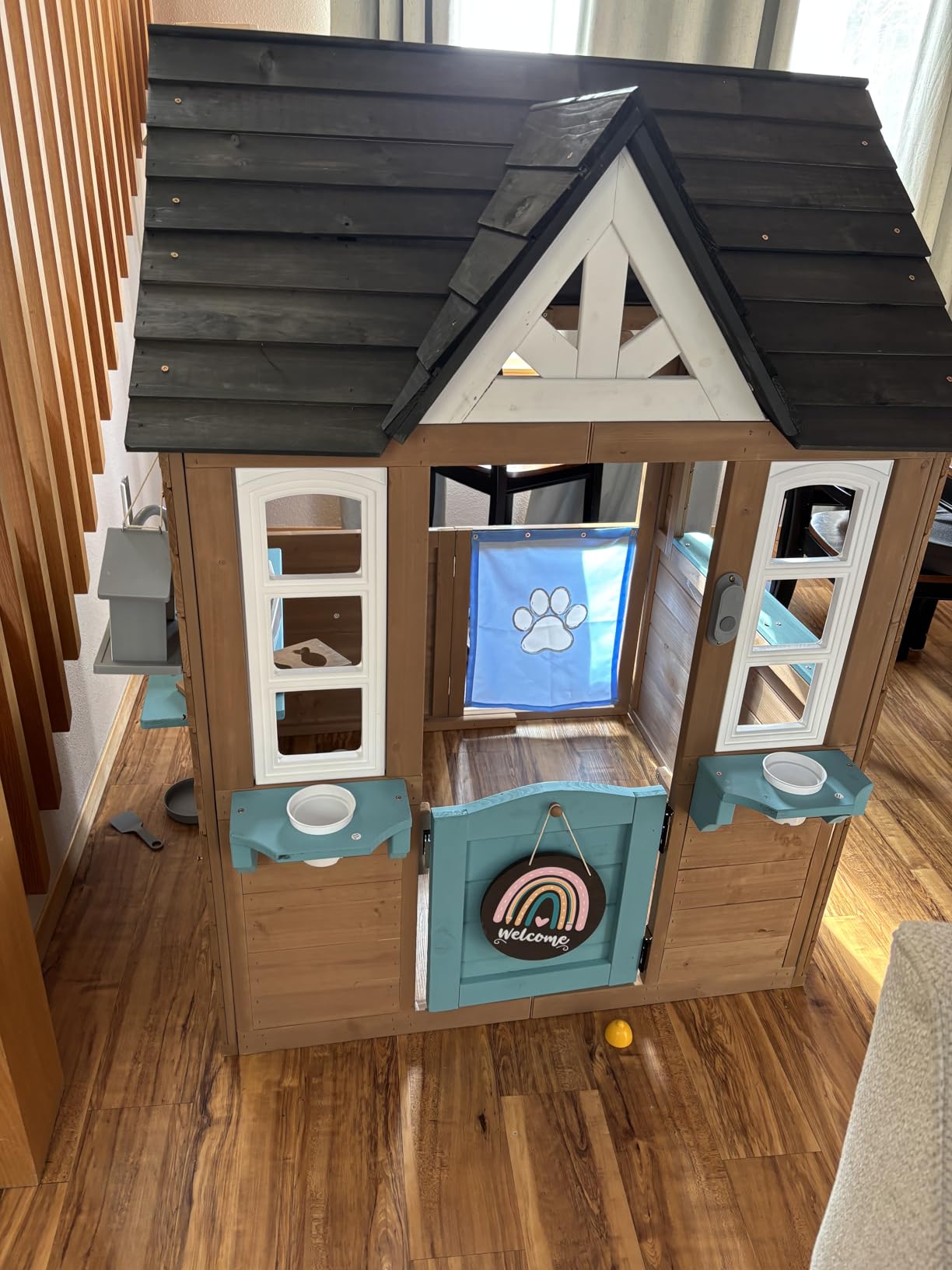 BIERUM Wooden Outdoor Playhouse for Kids with Pretend Play Ages 3-8 customer photo 2