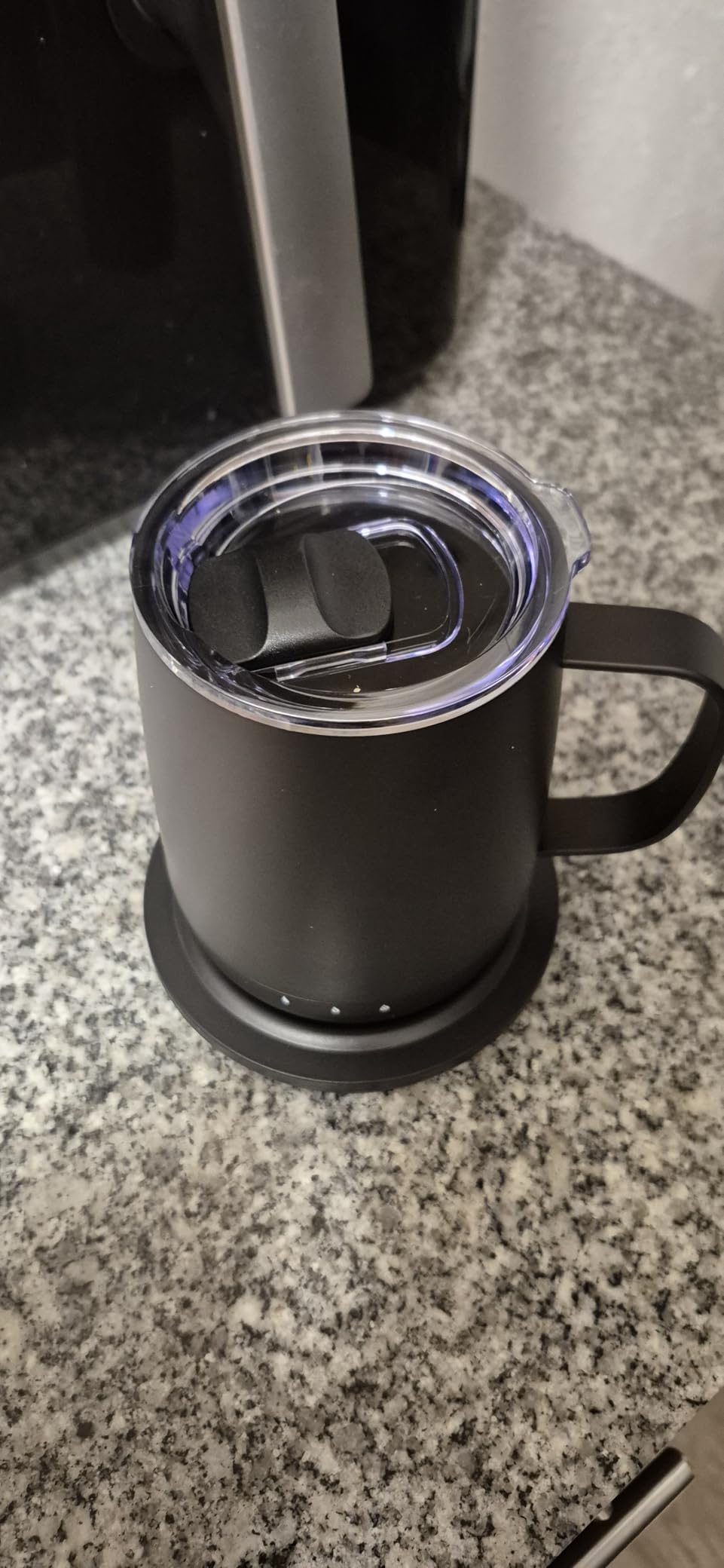 Smart Self Heating Coffee Mug,14oz Temperature Control Coffee Mug,Hot up to 150°F,Rechargeable Heated Coffee Mug,Up to 6H Battery Life,Coffee Cup Warmer,Great Gift for Coffee Lovers,Dad,Mom (Black) customer photo 2