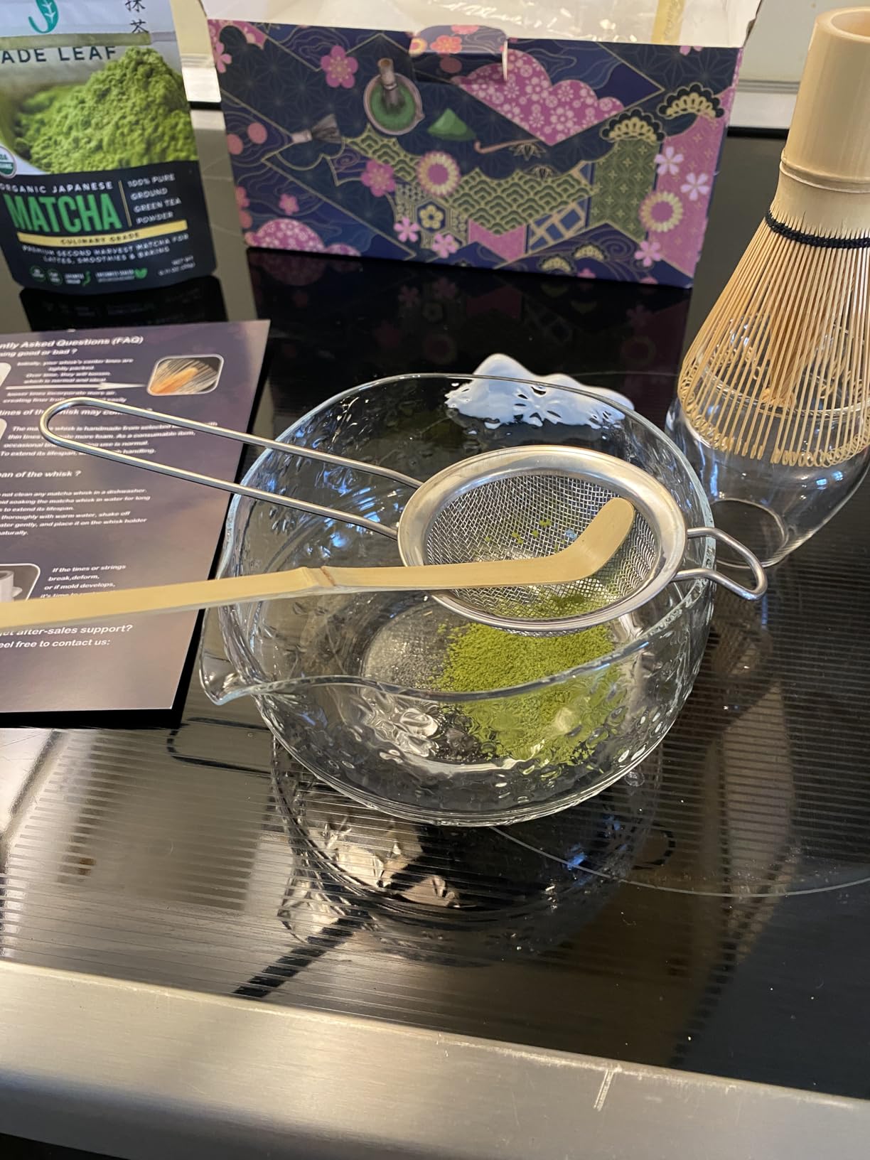 Buucup Matcha Whisk Set, Glass Matcha Kit with Bowl & Tools, Clear customer photo 1