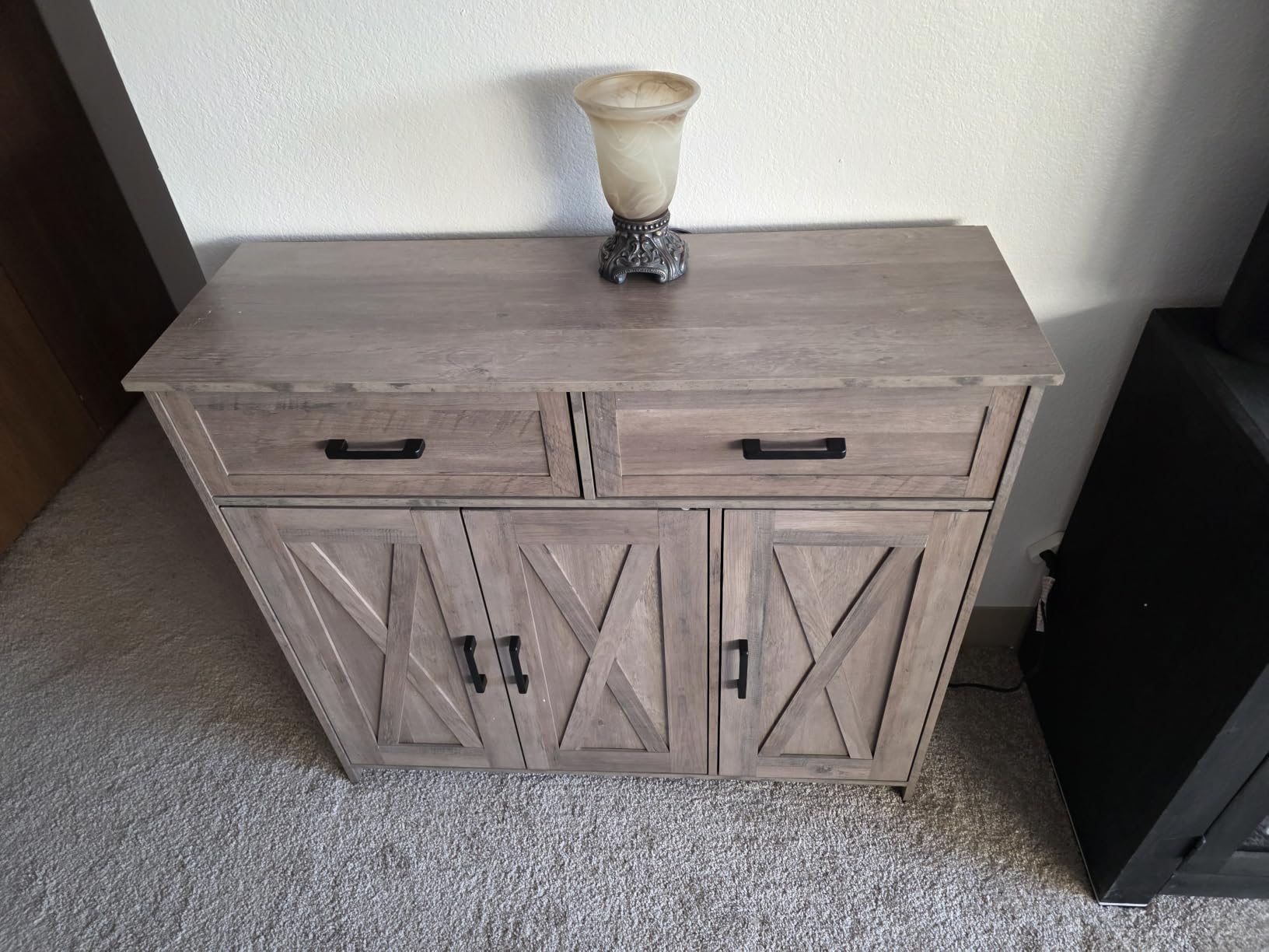Homhedy Coffee Bar Storage Cabinet with Drawers, Kitchen Buffet Cabinet customer photo 2