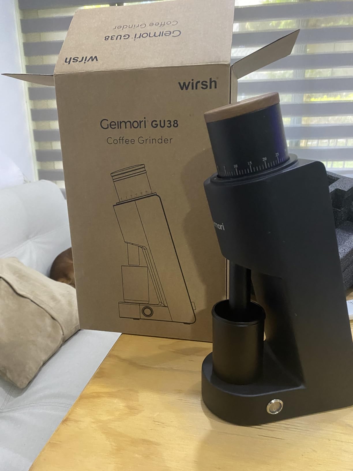 Geimori GU38 Coffee Grinder for Espresso & Drip, Conical Burr, Stepless Control | 38mm 6-core SUS420 burrs, 0.02mm micro-adjustment, low retention, magnetic cup, all-metal body customer photo 2