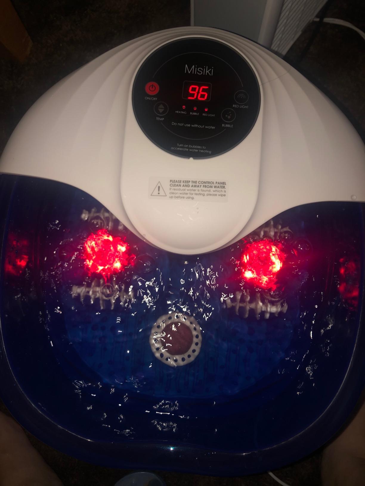 Collapsible Foot Spa Bath with Heat, Fits Men Size 12 (Royal Blue) | Remote Control & 16 Massage Rollers, Fast Heating, Surf, Timing & Red Light, Home Relaxing Tired Feet customer photo 1