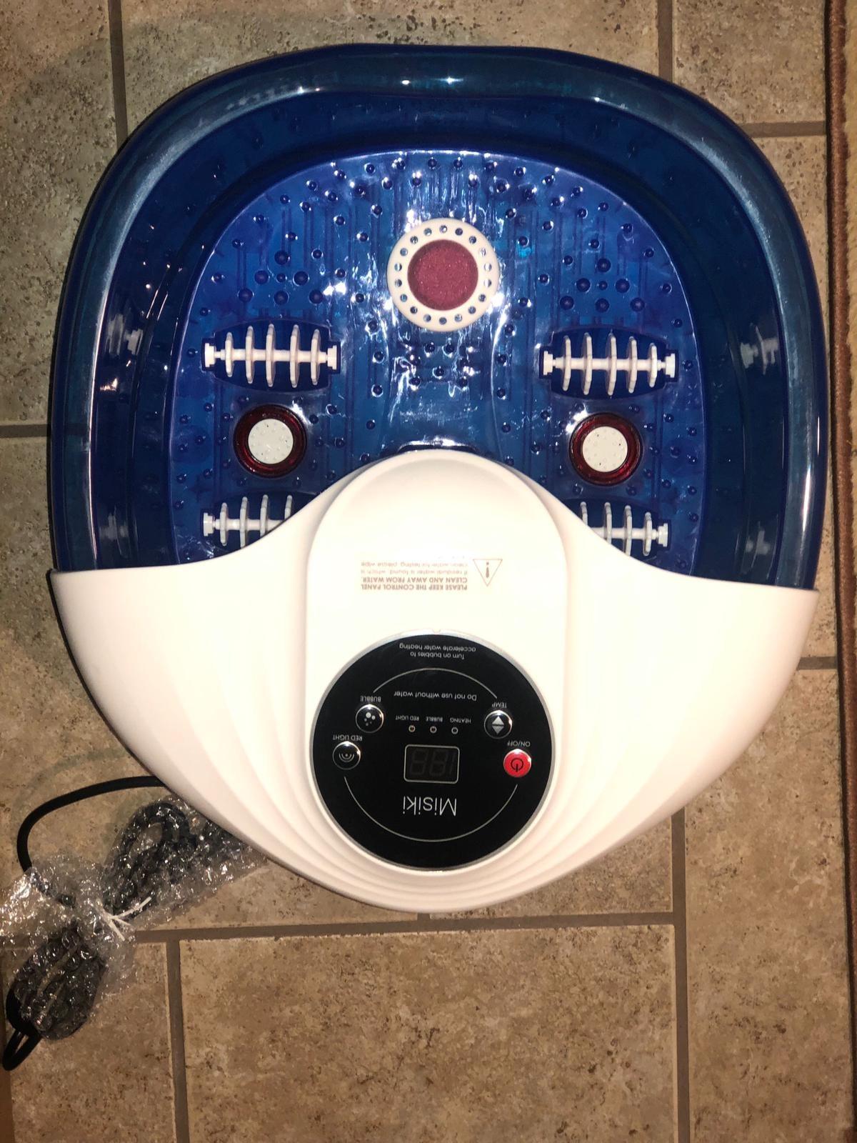 Collapsible Foot Spa Bath with Heat, Fits Men Size 12 (Royal Blue) | Remote Control & 16 Massage Rollers, Fast Heating, Surf, Timing & Red Light, Home Relaxing Tired Feet customer photo 2
