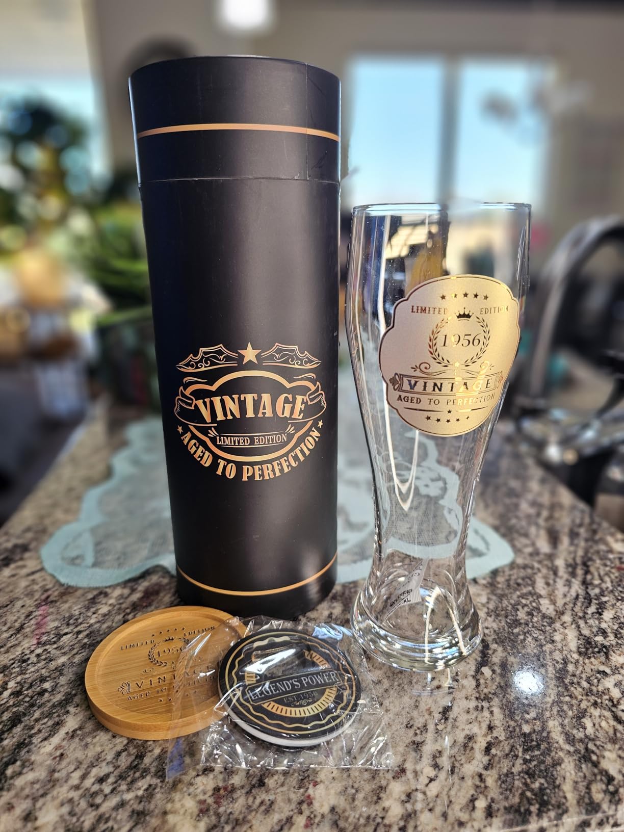 50th Birthday Gifts for Men Beer Glasses Set, 18oz Birthday Gift Ideas Gold Plating Beer Glass, Vintage 1976 Beer Glass 50 Year Old Birthday Decorations for Him, Dad, Husband customer photo 1