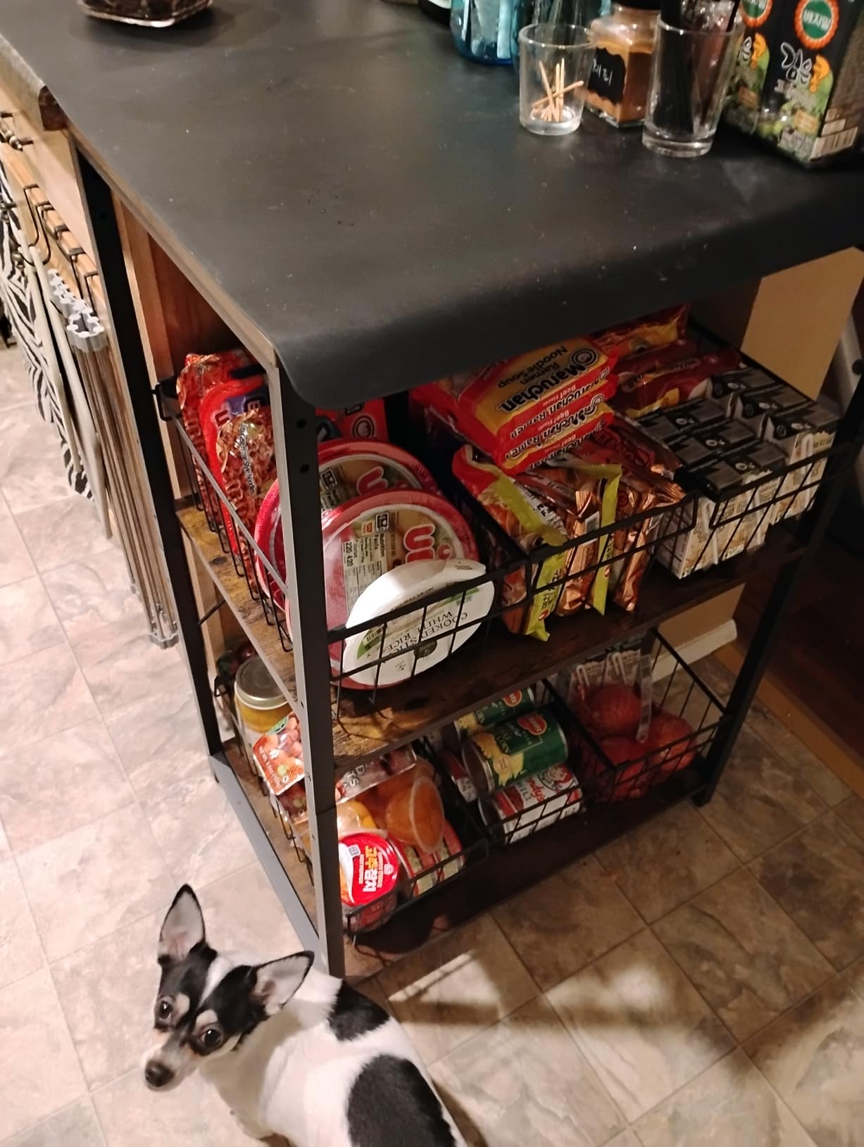 VASAGLE 4-Tier Kitchen Bakers Rack with Power Outlet, 17.7-Inch Wide customer photo 1