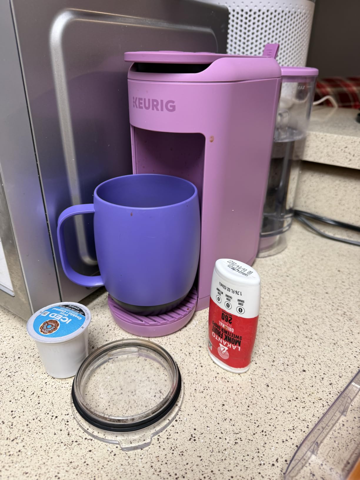 Keurig K-Mini Mate Plus Single-Serve K-Cup Pod Coffee Maker, Compact, 3 Cup Sizes, Brew Over Ice and Strong Button Features, 50 oz Removable Reservoir, Warm Stone customer photo 1