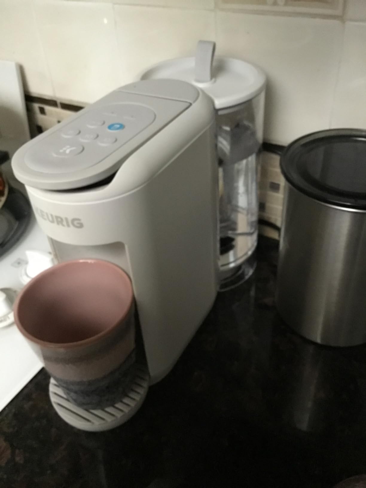 Keurig K-Mini Mate Plus Single-Serve K-Cup Pod Coffee Maker, Compact, 3 Cup Sizes, Brew Over Ice and Strong Button Features, 50 oz Removable Reservoir, Warm Stone customer photo 2