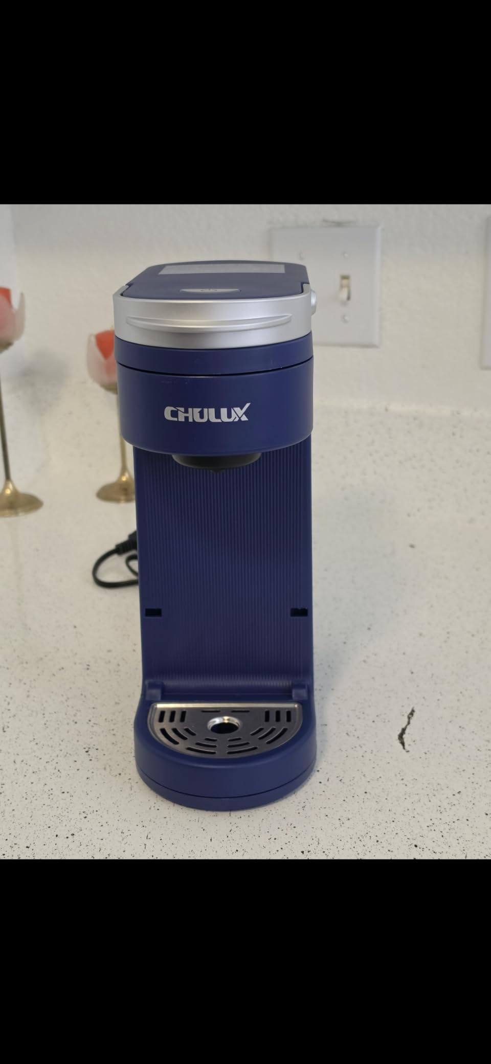 CHULUX Slim Single Serve Coffee Maker for K Cup, Fast Brewing, Matte Black | Rapid-Heating Boiler Tech, 4-Hole Needle for Richer Flavor, Adjustable Drip Tray for 7.3