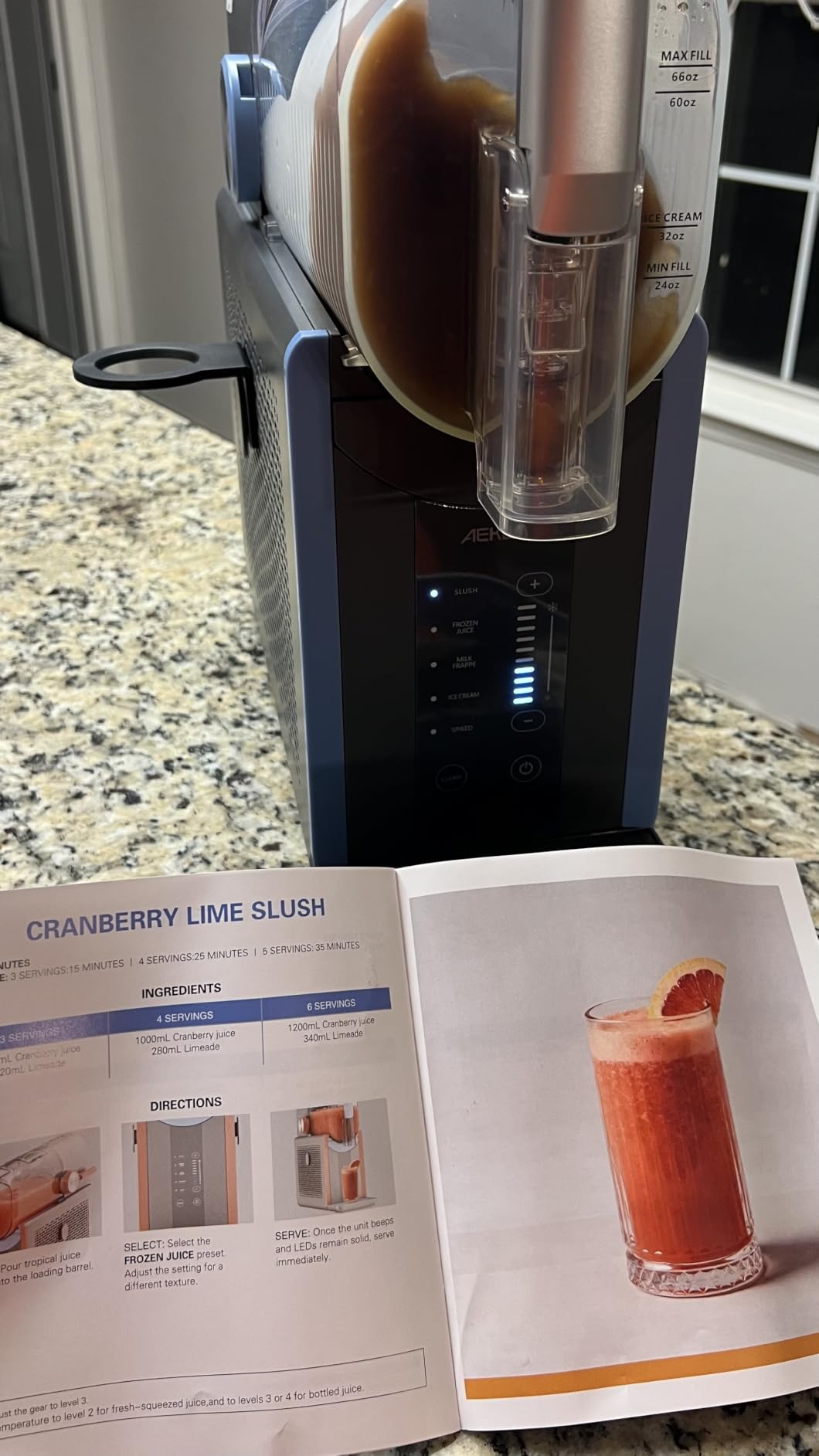 Slushie Machine for Home, 66oz Smart Frozen Drink Maker, 5 Programs & Clean Mode, No-Ice-Needed Slushy Maker for Margaritas, Smoothies, Milkshakes, Cocktails, and Soft Serve Ice Cream (Blue) customer photo 2