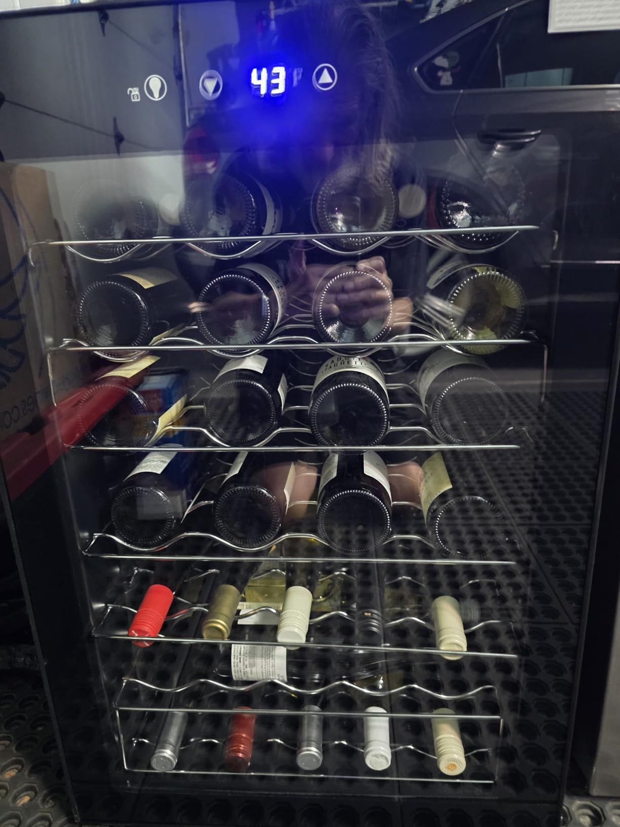 EUHOMY 16 bottle Wine Cooler Refrigerator, Wine Fridge Glass Door, Black customer photo 1