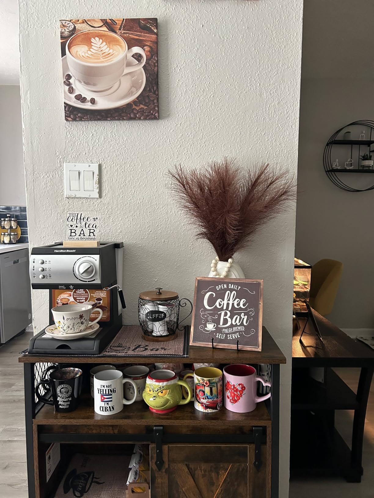 VASAGLE Buffet Cabinet, Coffee Bar with 1 Sliding Barn Door customer photo 2