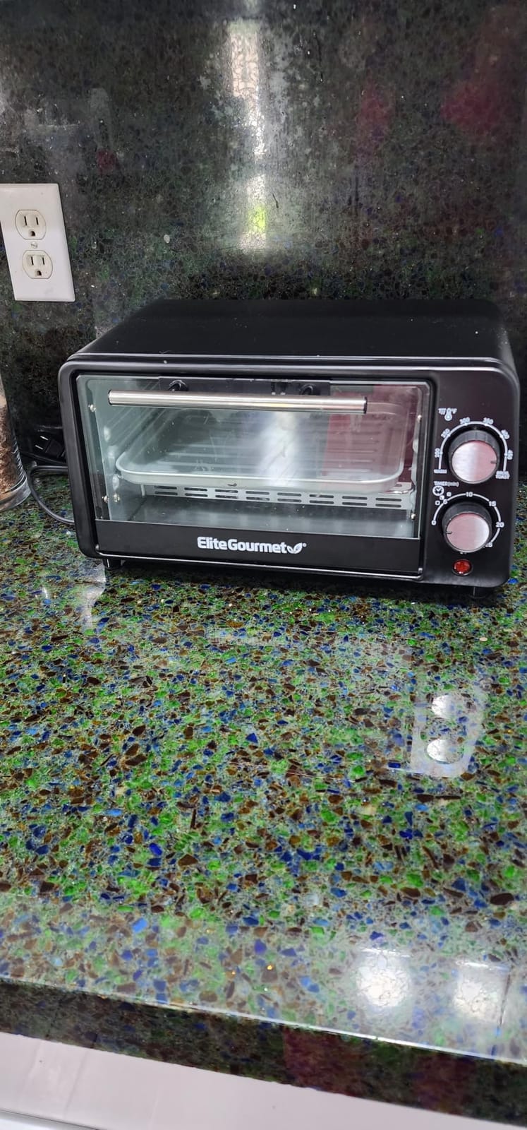 Elite Gourmet ETO449X Toaster Oven, 9.5Qt/4-Slice, 800W Quartz, Black customer photo 1