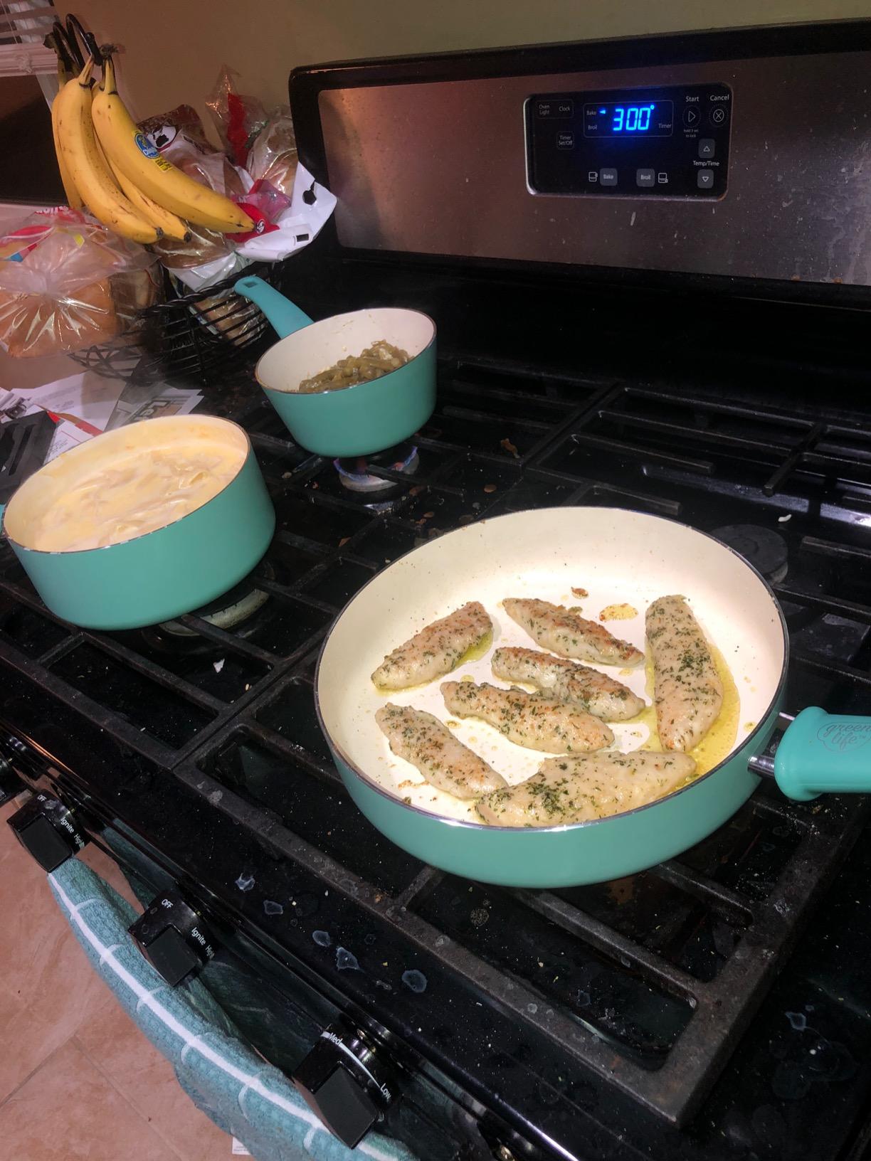 GreenLife 16pc Ceramic Nonstick Pots & Pans Cookware Set, Sage Green customer photo 1
