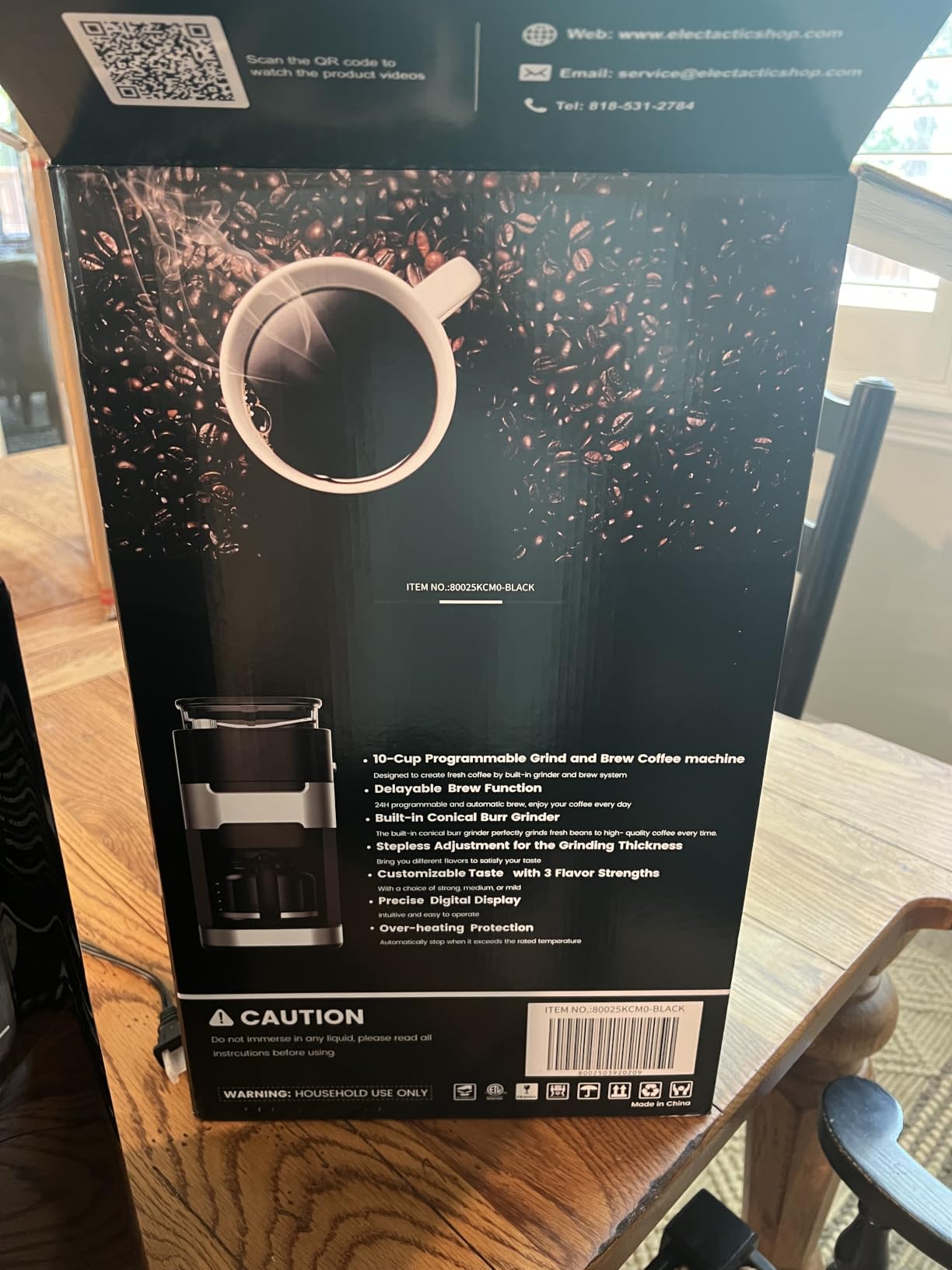 Drip Coffee Maker with Built In Grinder, 10-Cup Grind and Brew Coffee Machine Fully Automatic, Programmable with Brew Strength, Permanent Filter, Glass Carafe, 50oz Water Tank, Ideal for Home/Office customer photo 2