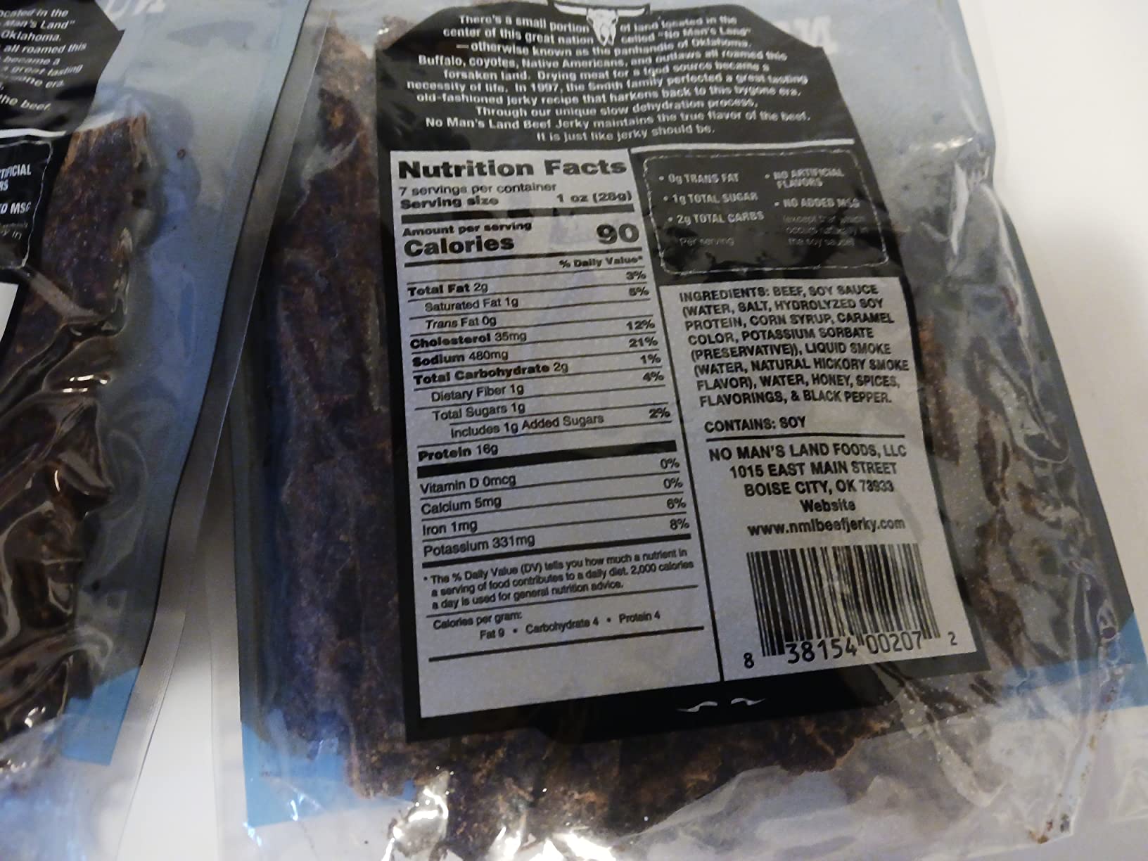 No Mans Land Beef Jerky - Black Pepper | Slow-Dried, Smoked & Seasoned Jerky Strips | High Protein, Low Carb, Low Calorie Beef Snack | Gluten Free - 2.5oz Bag customer photo 1