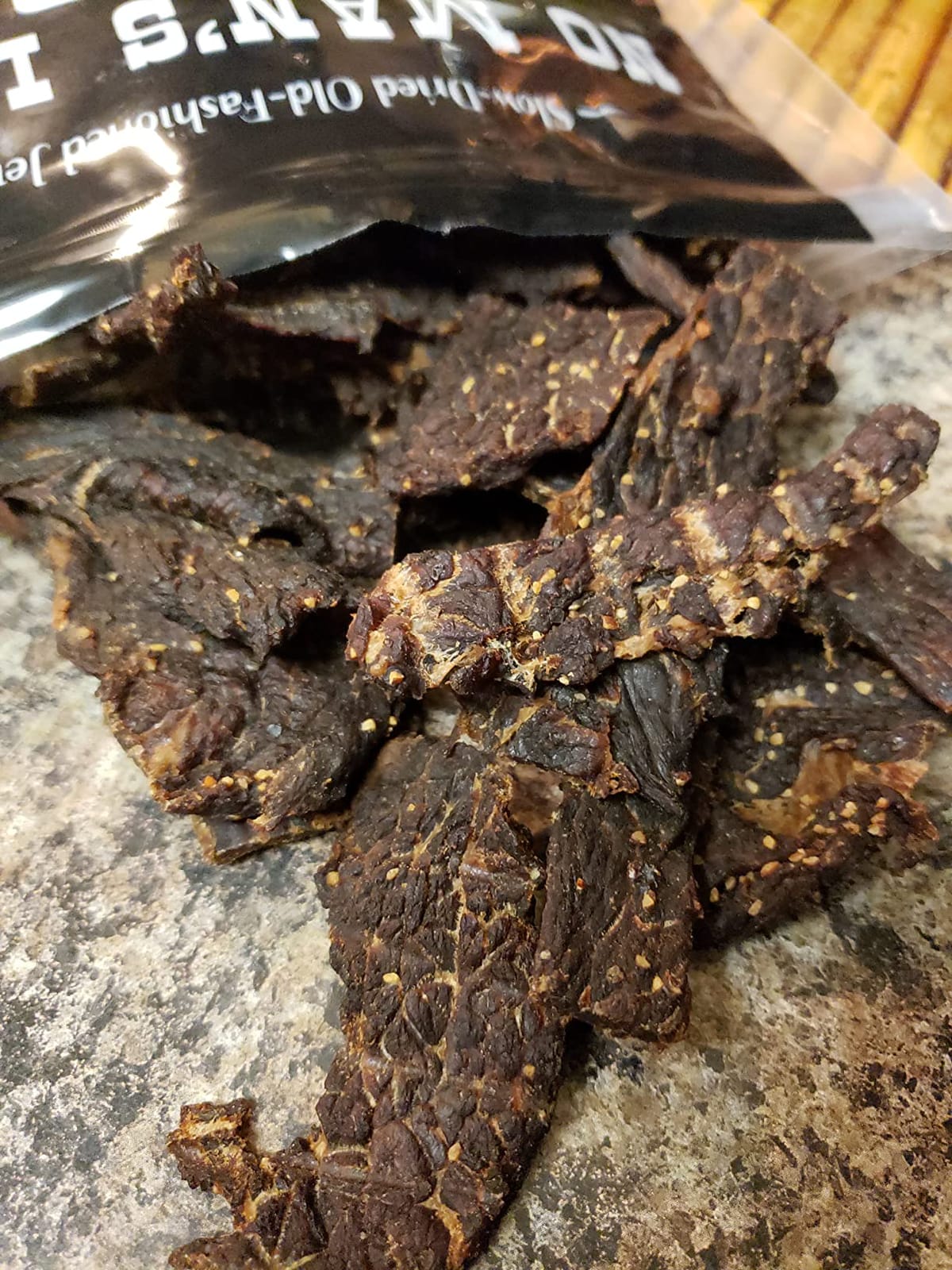No Mans Land Beef Jerky - Black Pepper | Slow-Dried, Smoked & Seasoned Jerky Strips | High Protein, Low Carb, Low Calorie Beef Snack | Gluten Free - 2.5oz Bag customer photo 2