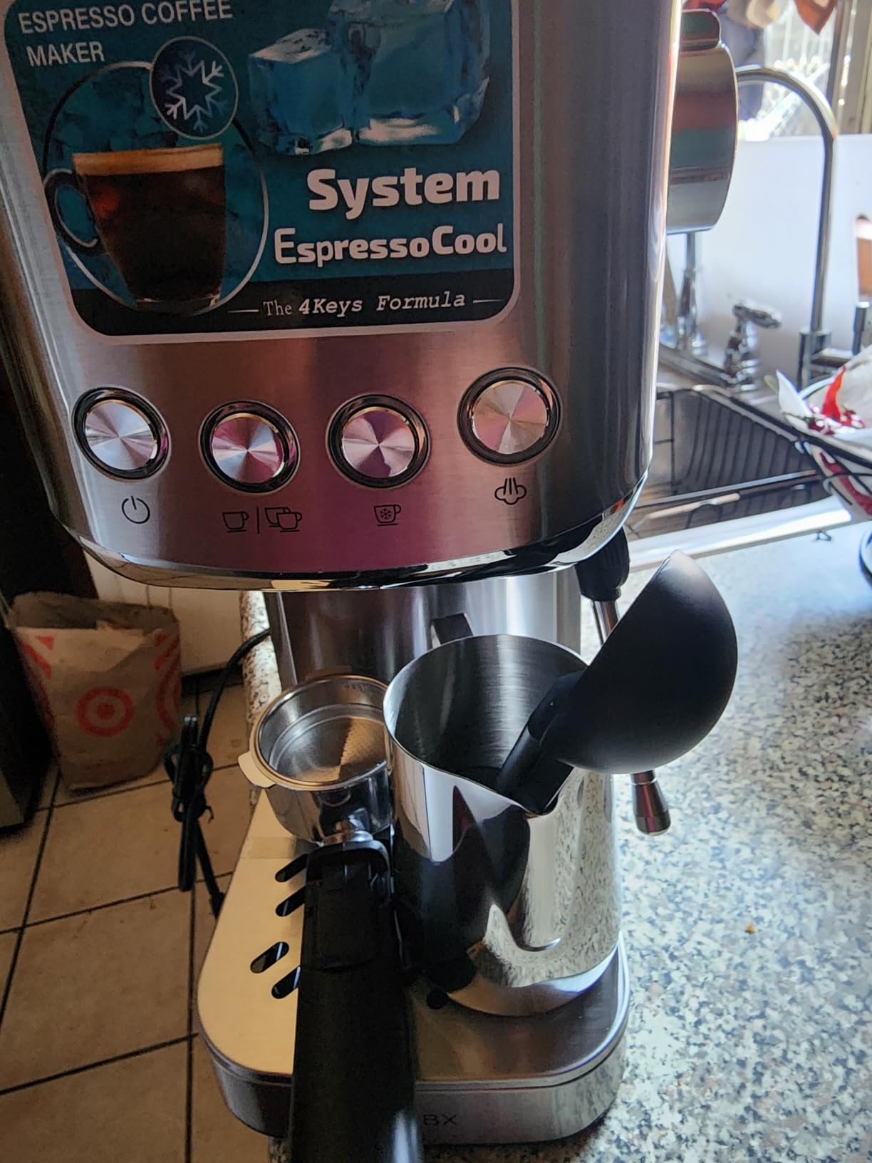 XIXUBX Cold Brew Espresso Machine with Milk Frother, Grey customer photo 1