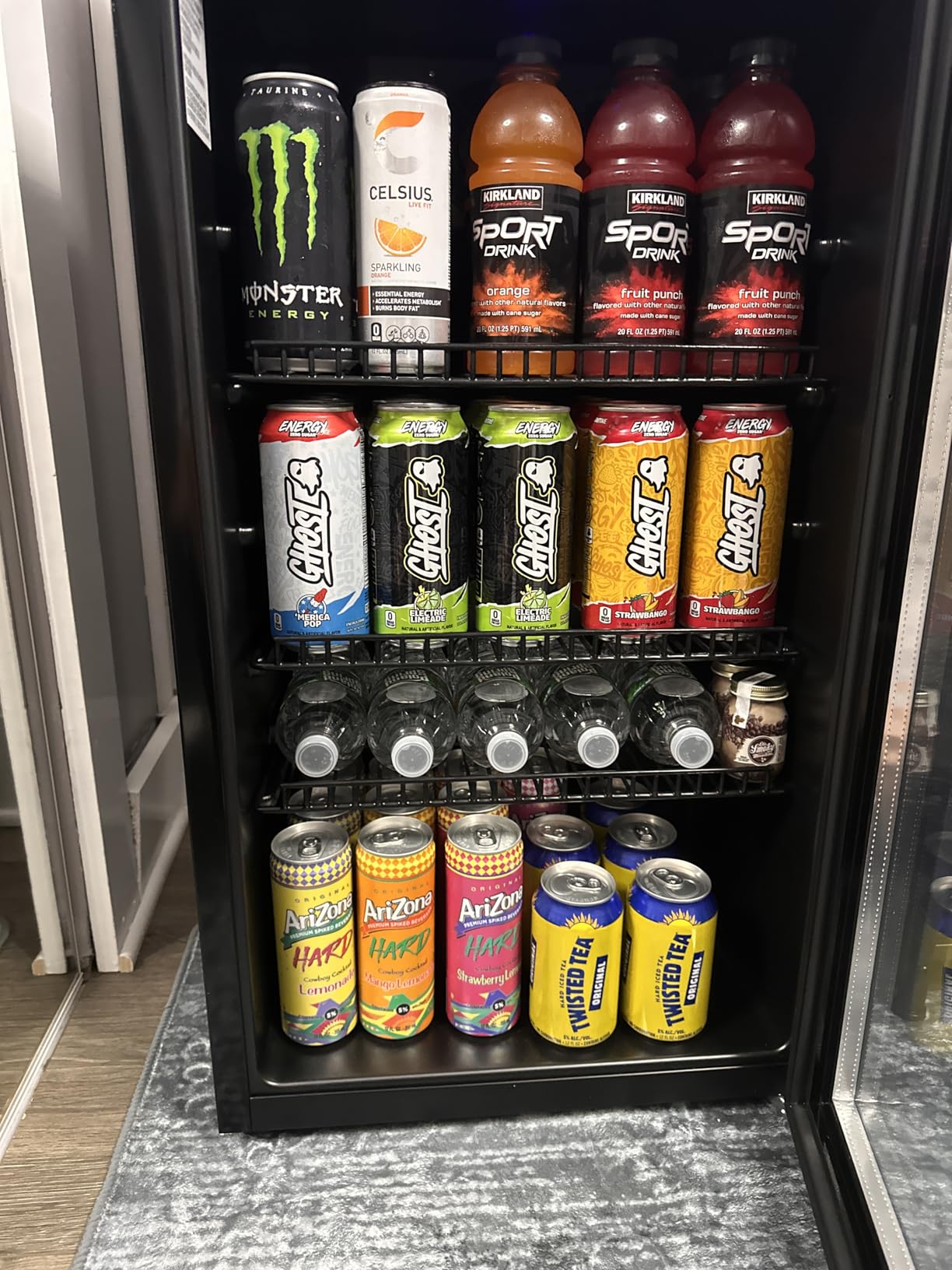 0.6 Cu.ft Beverage Cooler, Compressor Glass Door Mini Fridge 40-61°F Black customer photo 1