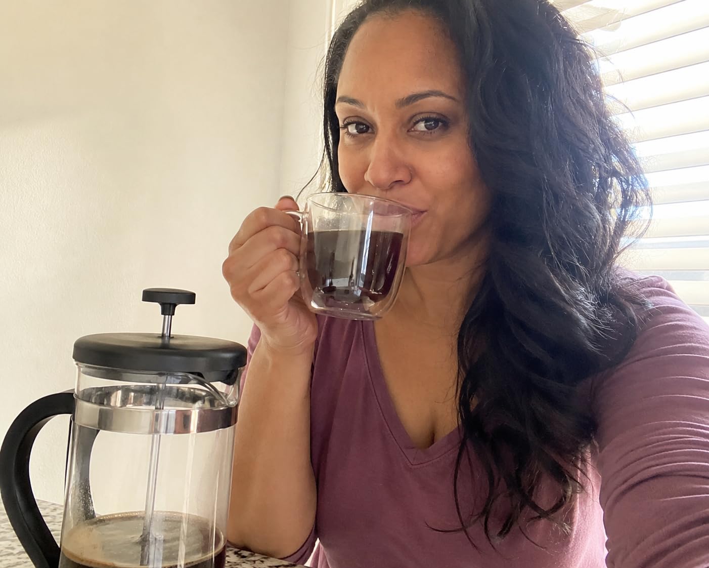 Veken French Press Coffee Maker,No Plastic Touches Cafe,21oz 0.6L Small Pot customer photo 1
