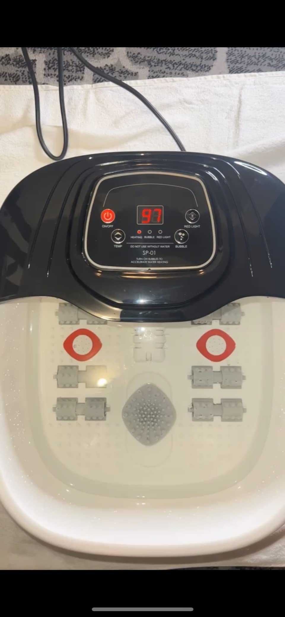 RIGHTMELL Foot Soaking Tub Foot Spa with Heat, Bubble, Ozone & Blue Light customer photo 1