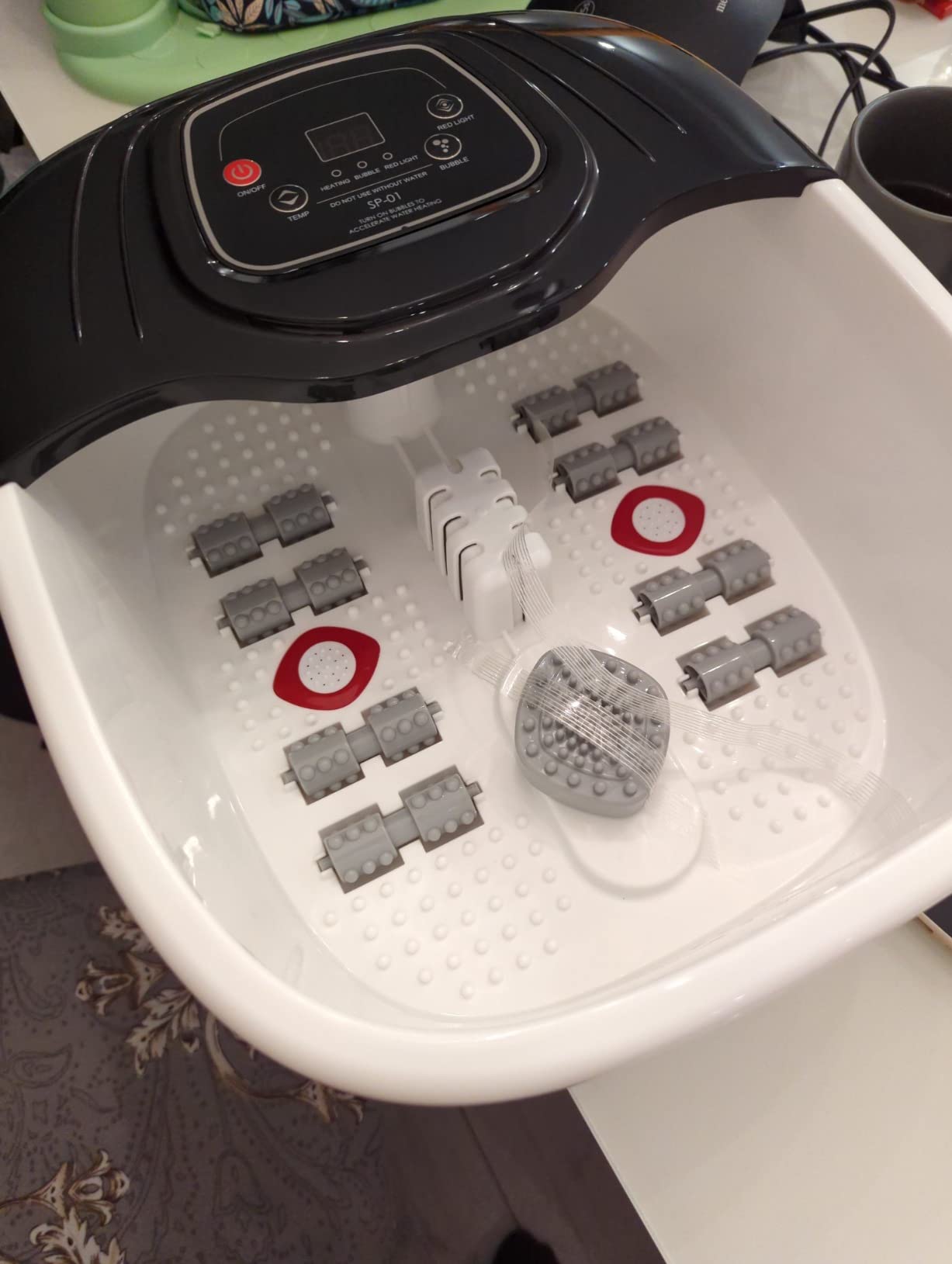 RIGHTMELL Foot Soaking Tub Foot Spa with Heat, Bubble, Ozone & Blue Light customer photo 2