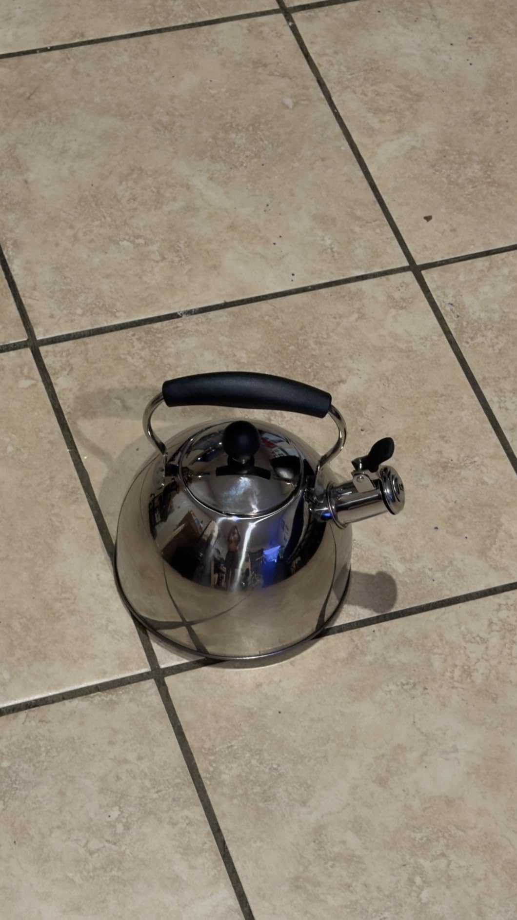 2 Qt Whistling Tea Kettle, Stainless Steel Stovetop Kettle, Silver customer photo 2