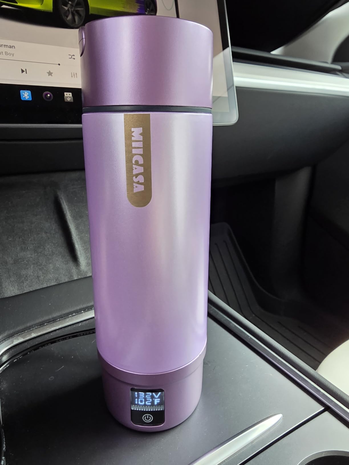 Vacuum Insulated Car Electric Kettle,Miicasa Stainless Steel Tumbler Car Water Heater,12V/24V Water Boiler with 6 Temperature and Auto Shut-Off Boil Dry customer photo 1