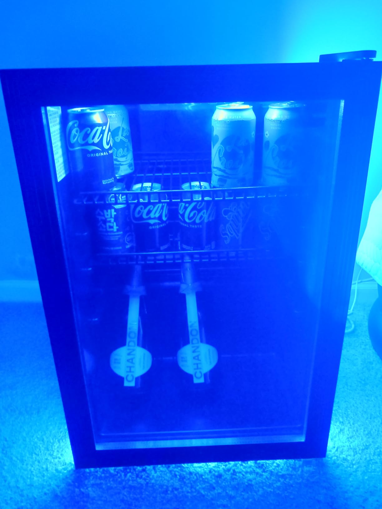 3.1 Cuft Beverage Fridge, 128 Can Mini Fridge, Glass Door, 35–65°F, Black customer photo 1