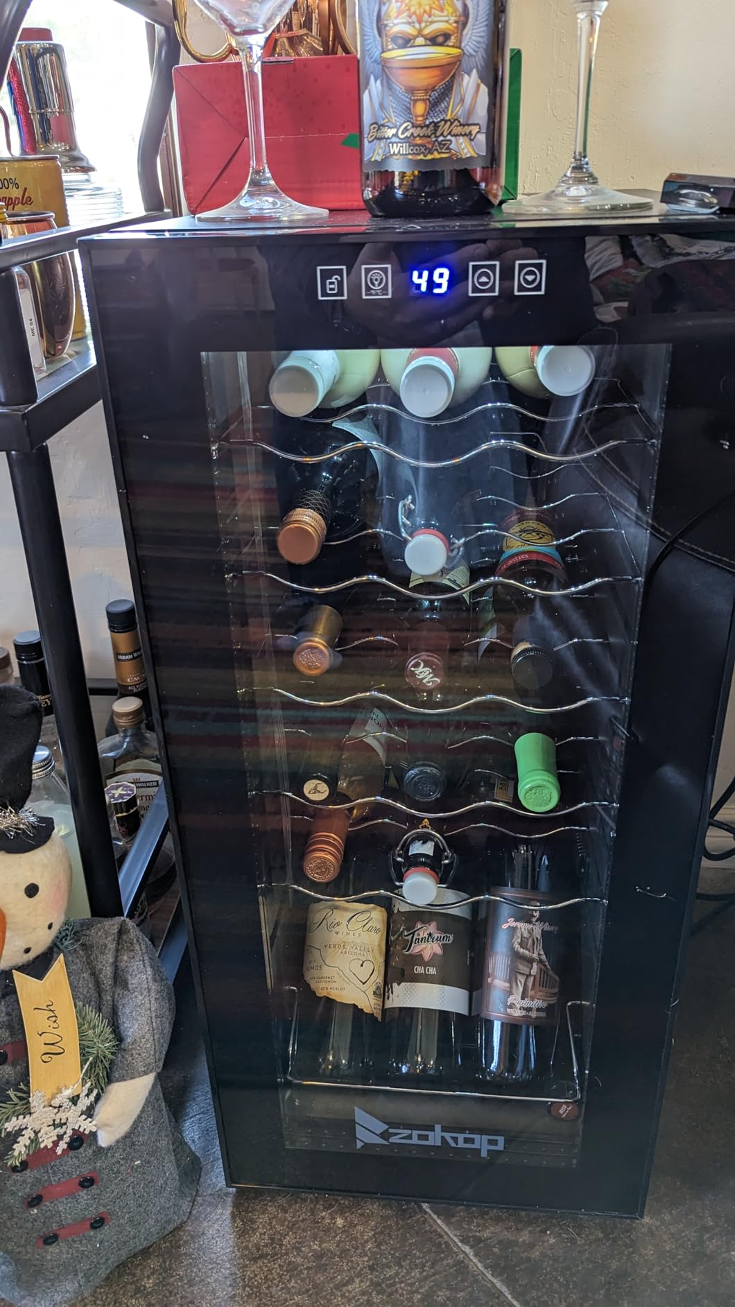 ROVSUN 15 Inch Dual Zone Wine Fridge, 26 Bottle Wine Cooler Refrigerator customer photo 2